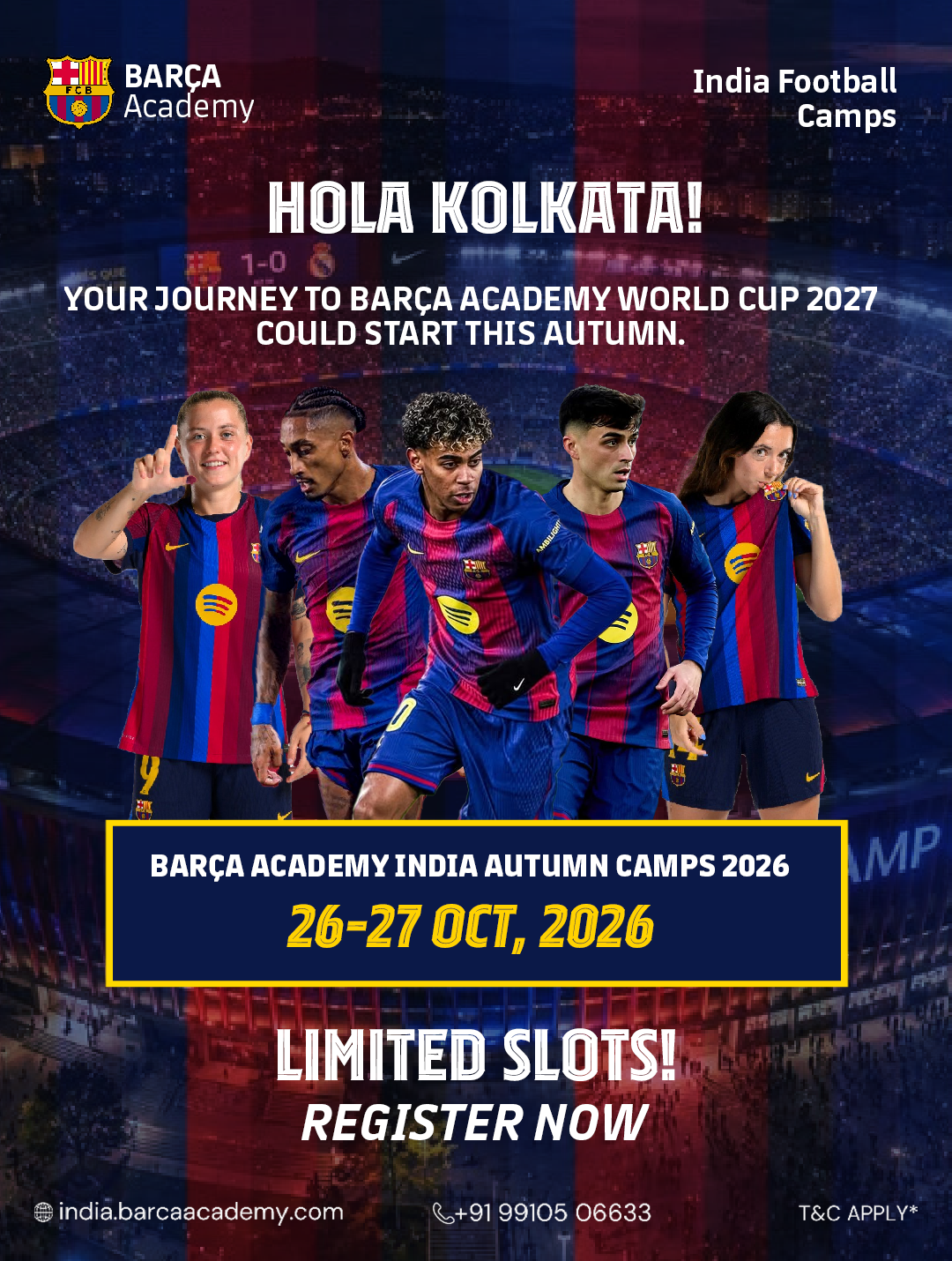 Barça Academy India Facebook ad: Train the Barça Way!