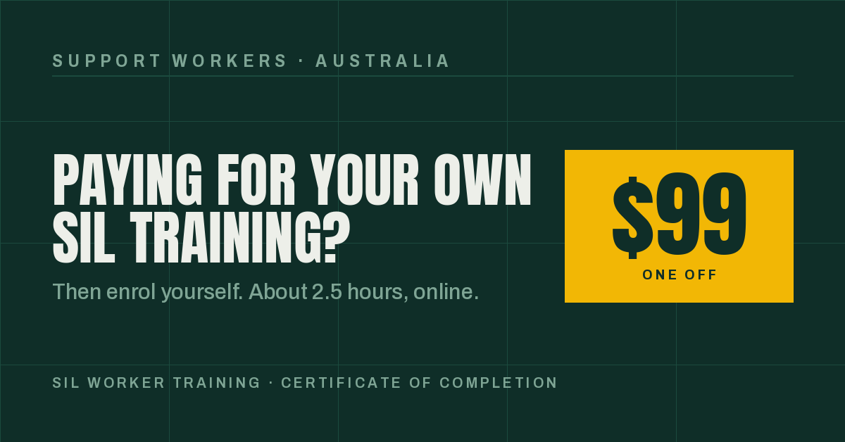 Disability Support Project Facebook ad: Get your SIL training sorted