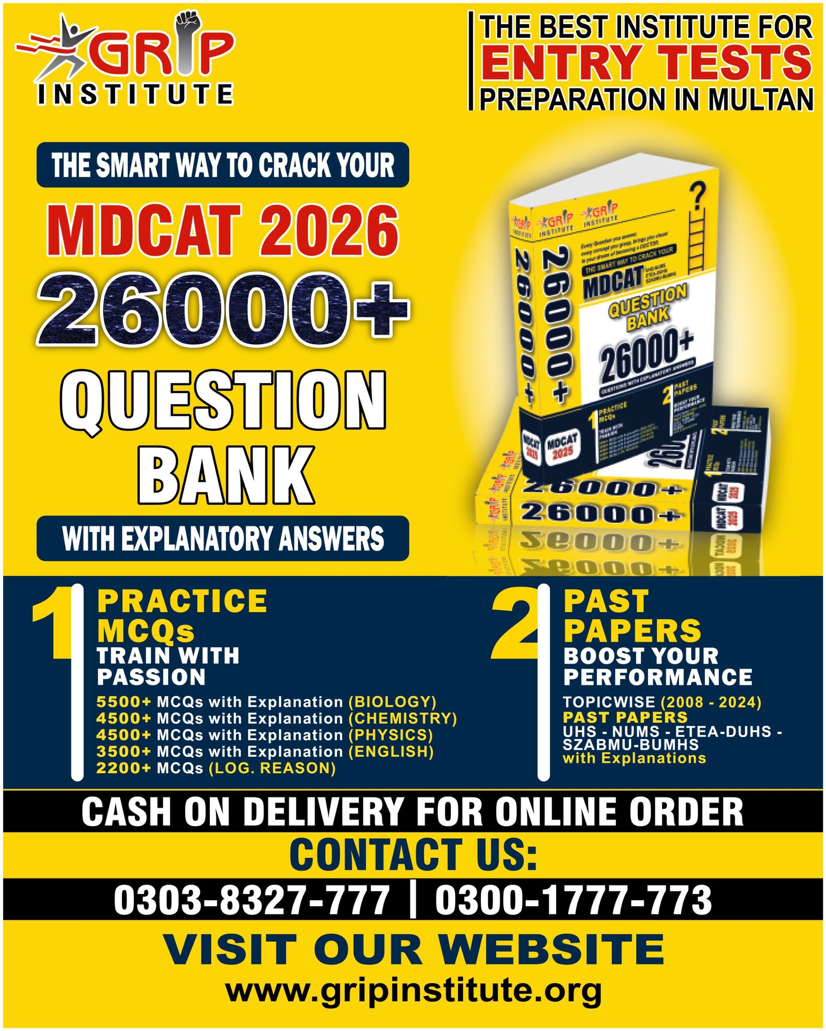 GRIP Institute Facebook ad: Every MDCAT student knows the pressure…