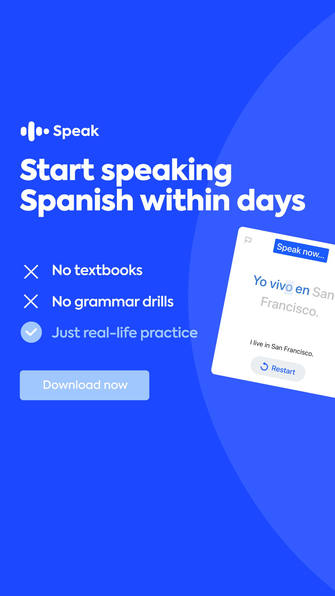 Speak Facebook ad