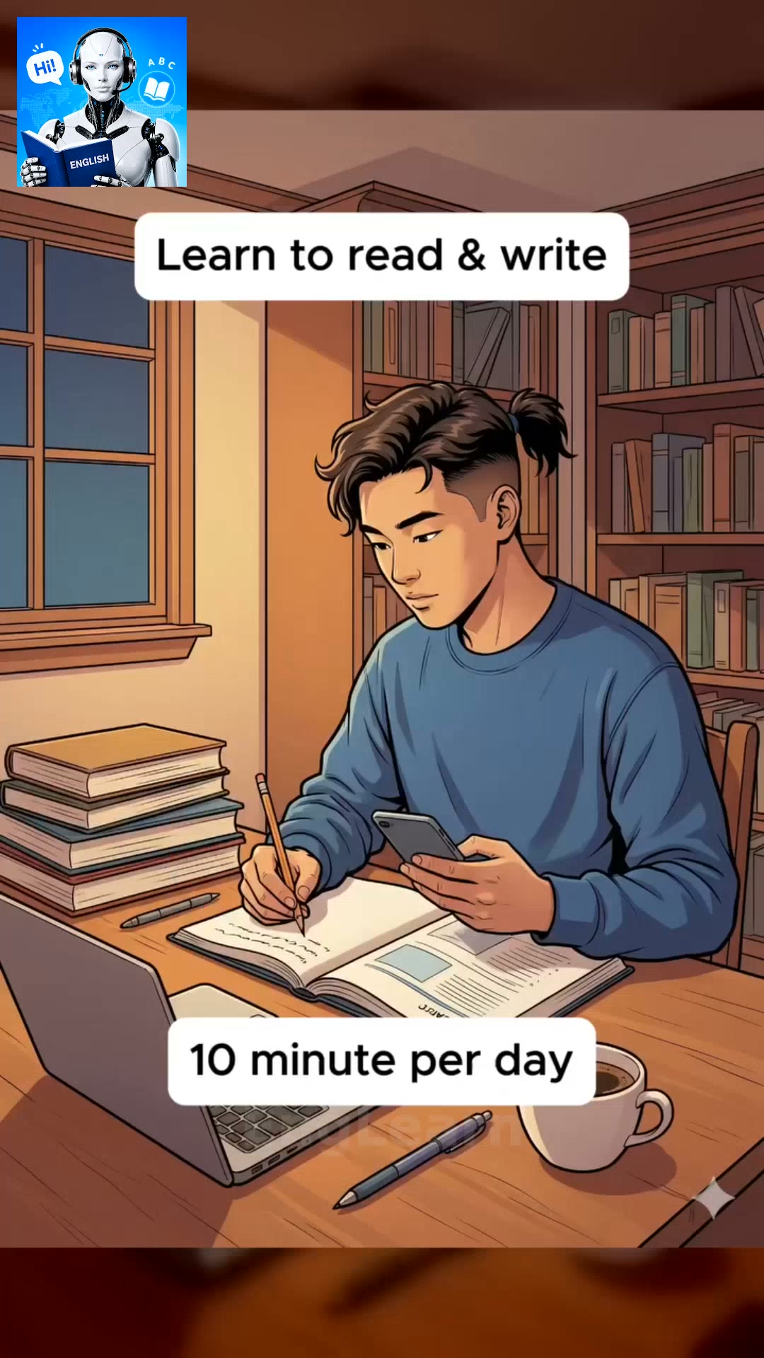 LingoSpeak: AI English Tutor Facebook ad: Practice anytime, anywhere.