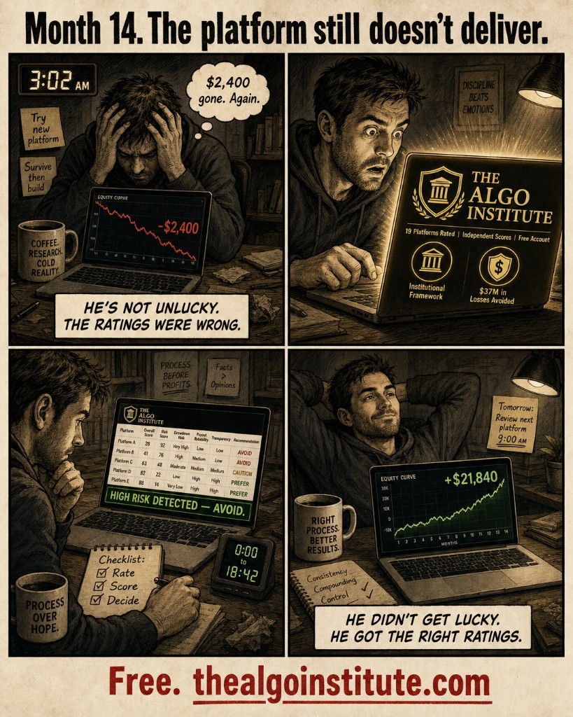 The Algo Institute Facebook ad: He didn't get lucky. He got the right ratings.