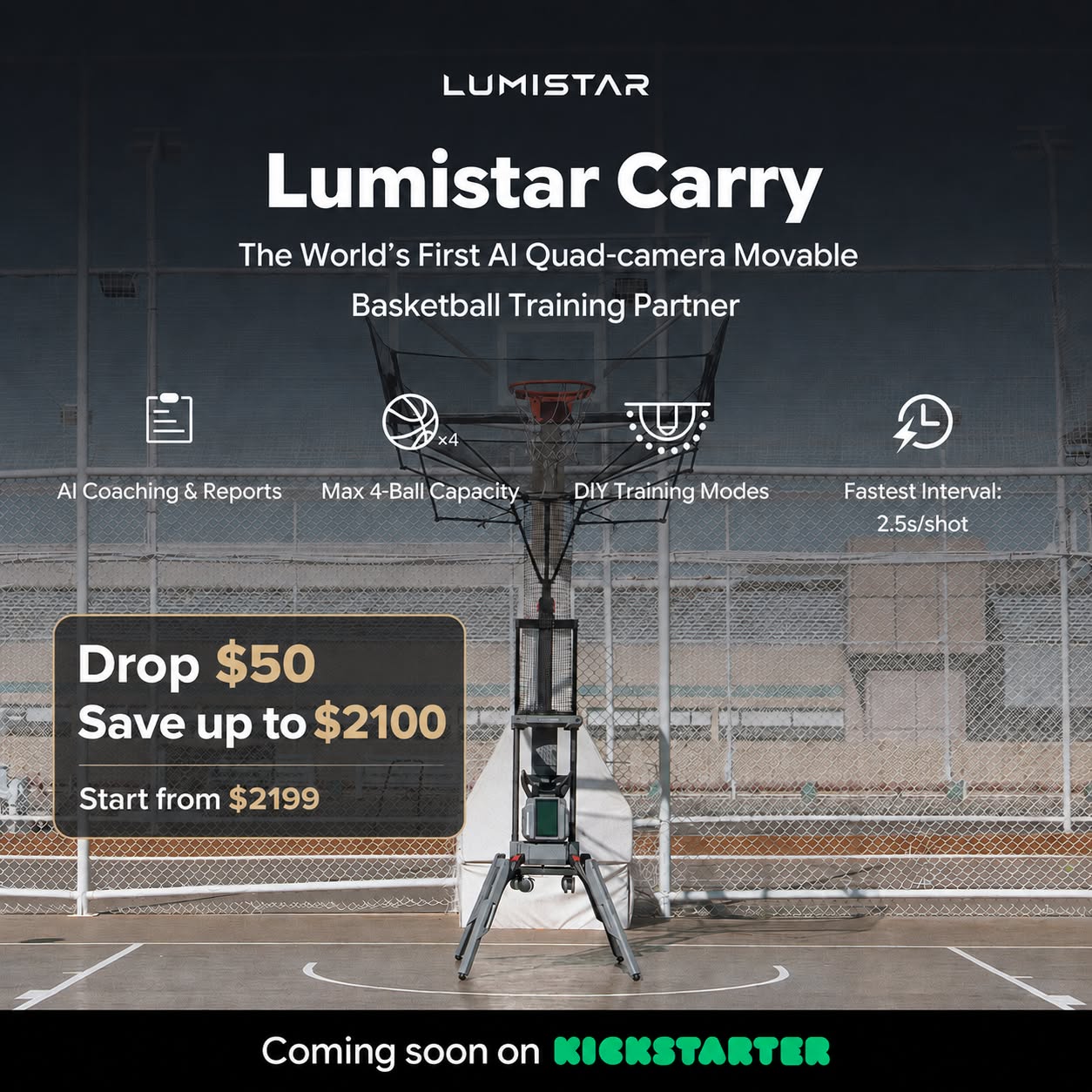 Lumistar Global Facebook ad: Get more shots up. Chase less.