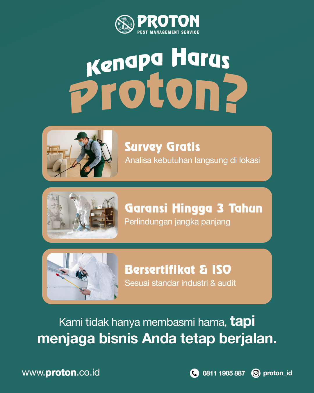 Proton - Pest Management Service Facebook ad: Kenapa harus Proton Pest Management?