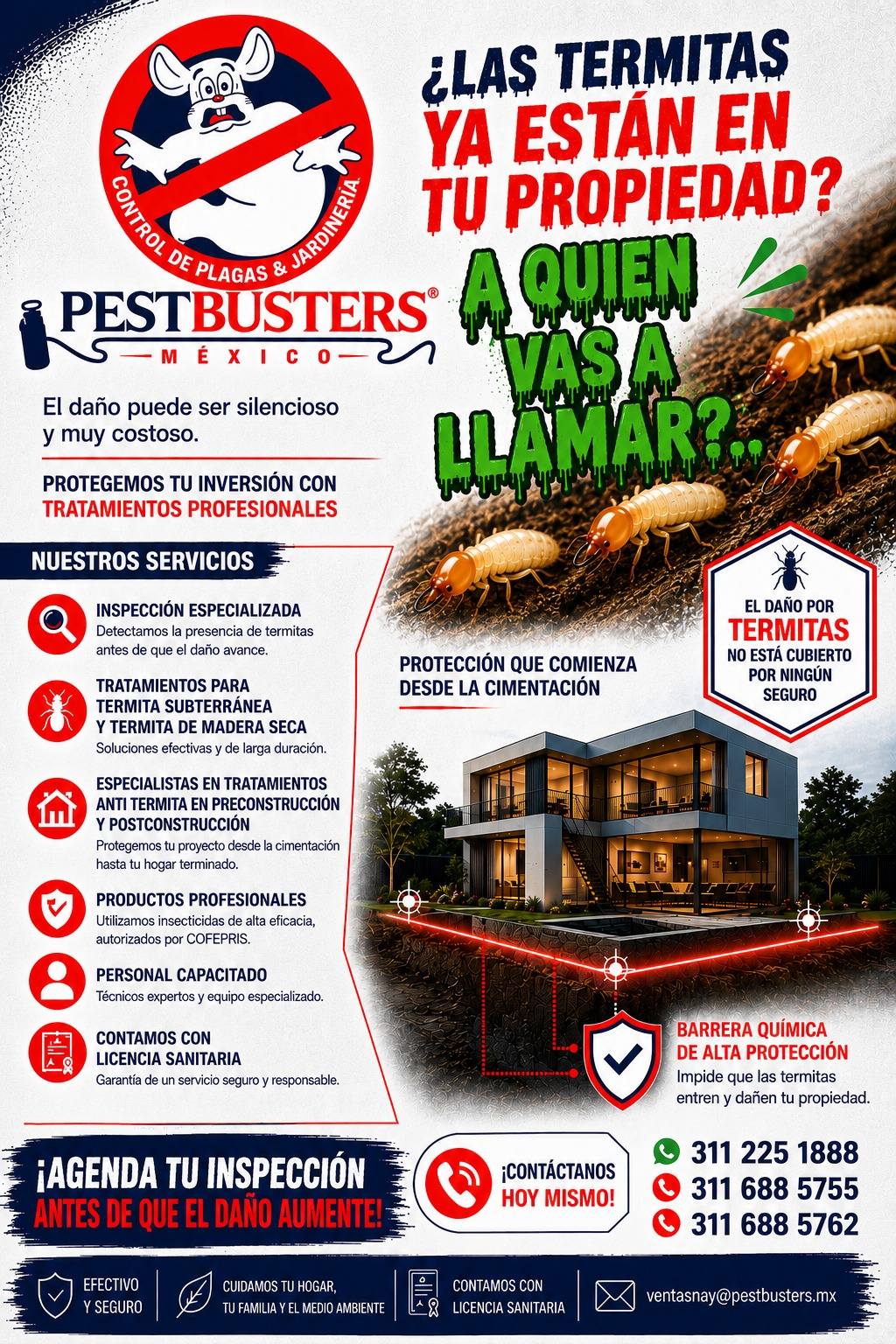 Pestbusters Nayarit. Facebook ad: TERMITAS Y CUALQUIER TIPO DE PLAGA.A QUÍEN VAS…