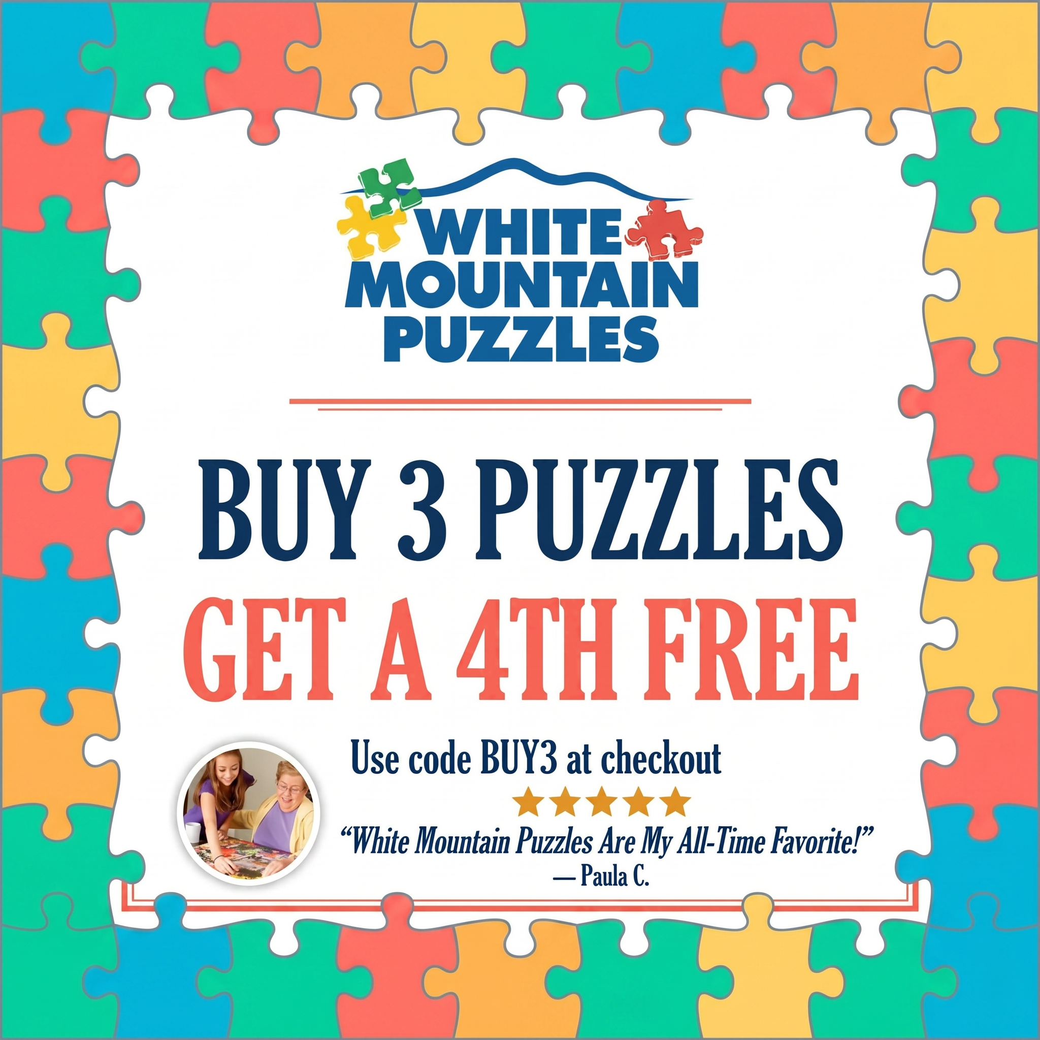 White Mountain Puzzles Facebook ad