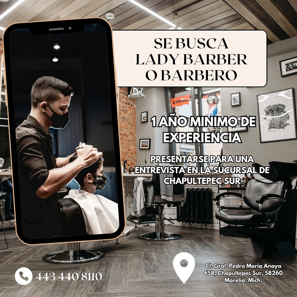 Paco's Barber Shop Facebook ad: SE BUSCA LADY BARBER O BARBERO