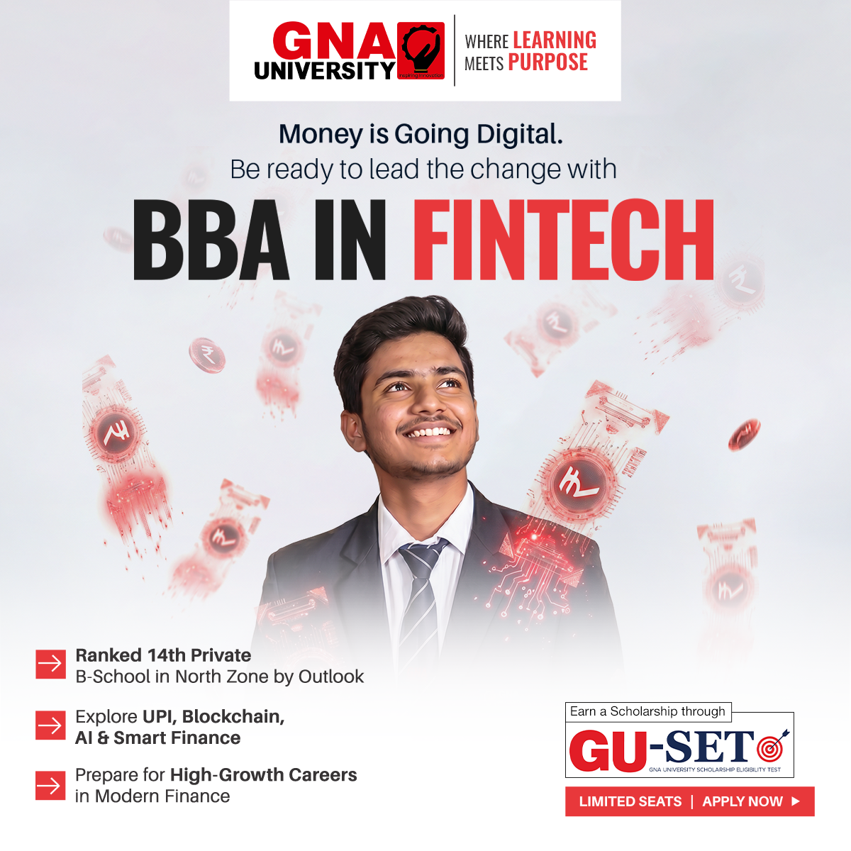 GNA University Facebook ad: Admissions Open for BBA in FinTech
