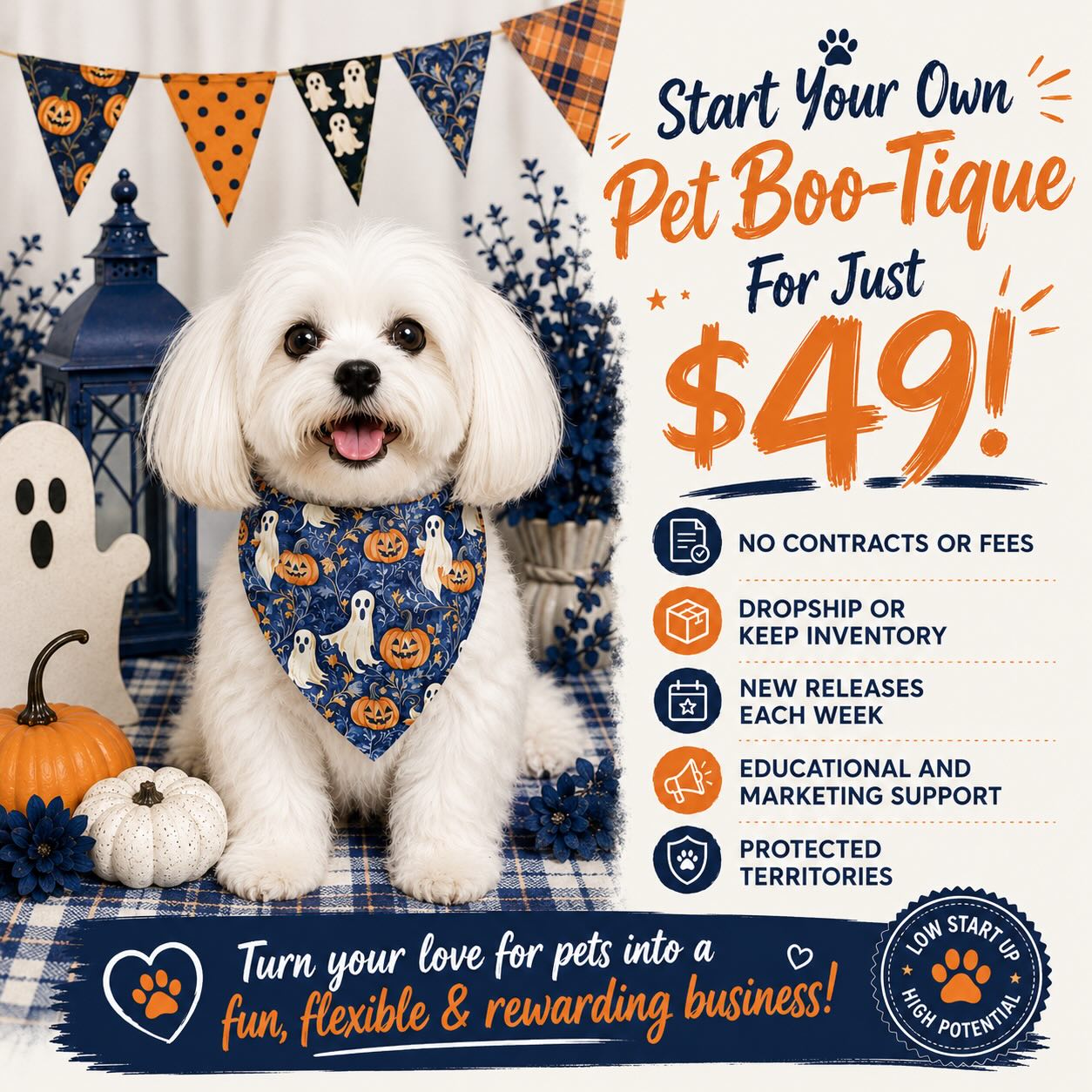 Griffy & Drake Facebook ad: Ready to turn your love for pets into…