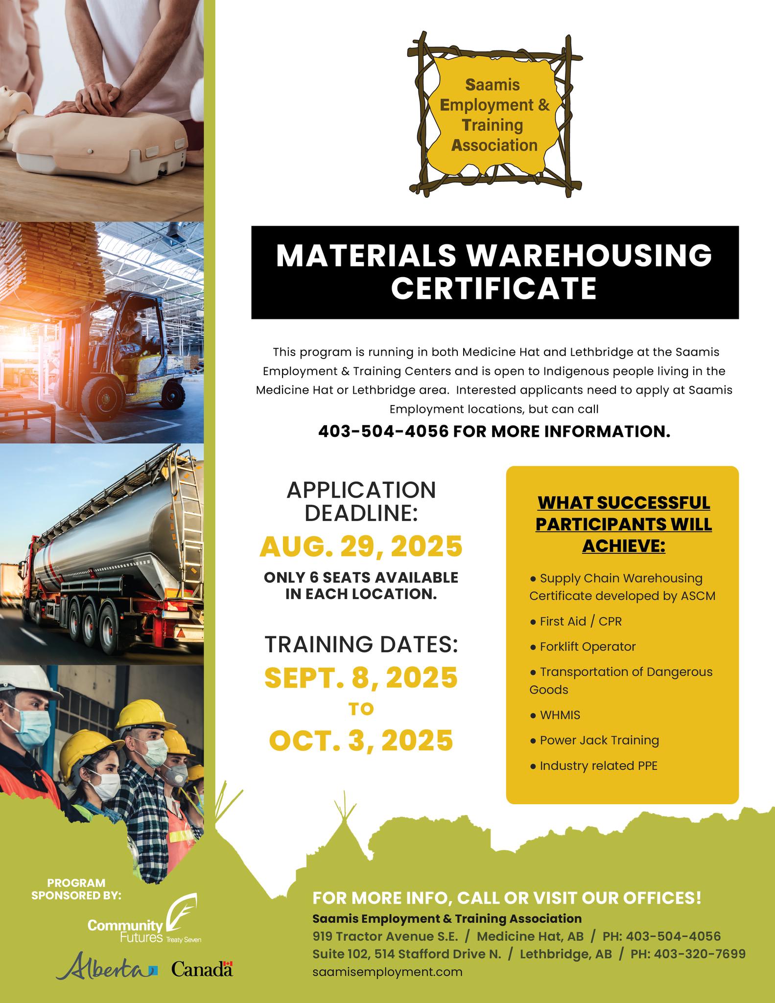 Saamis Employment & Training Association Facebook ad: Homepage, Saamis Employment