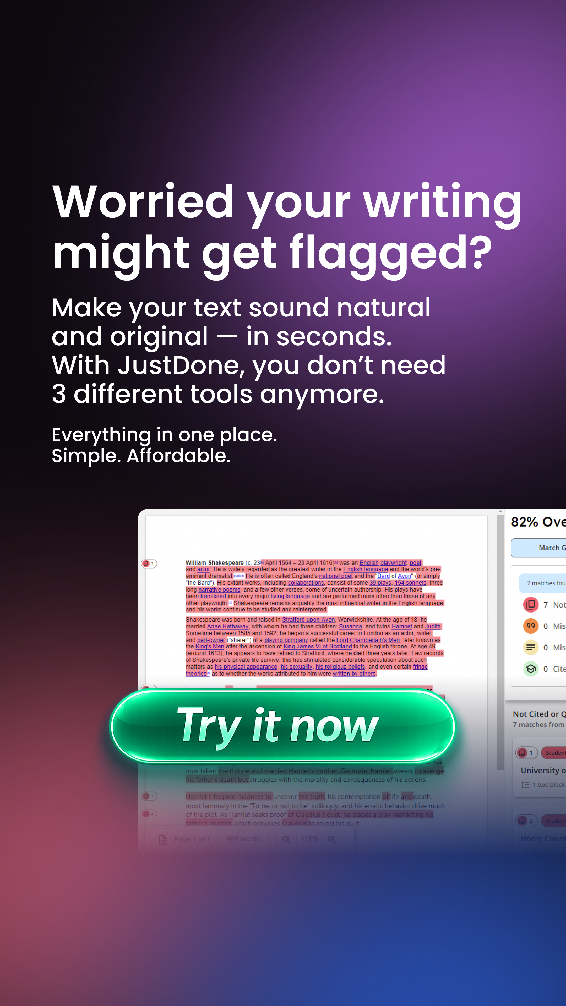 JustDone Facebook ad