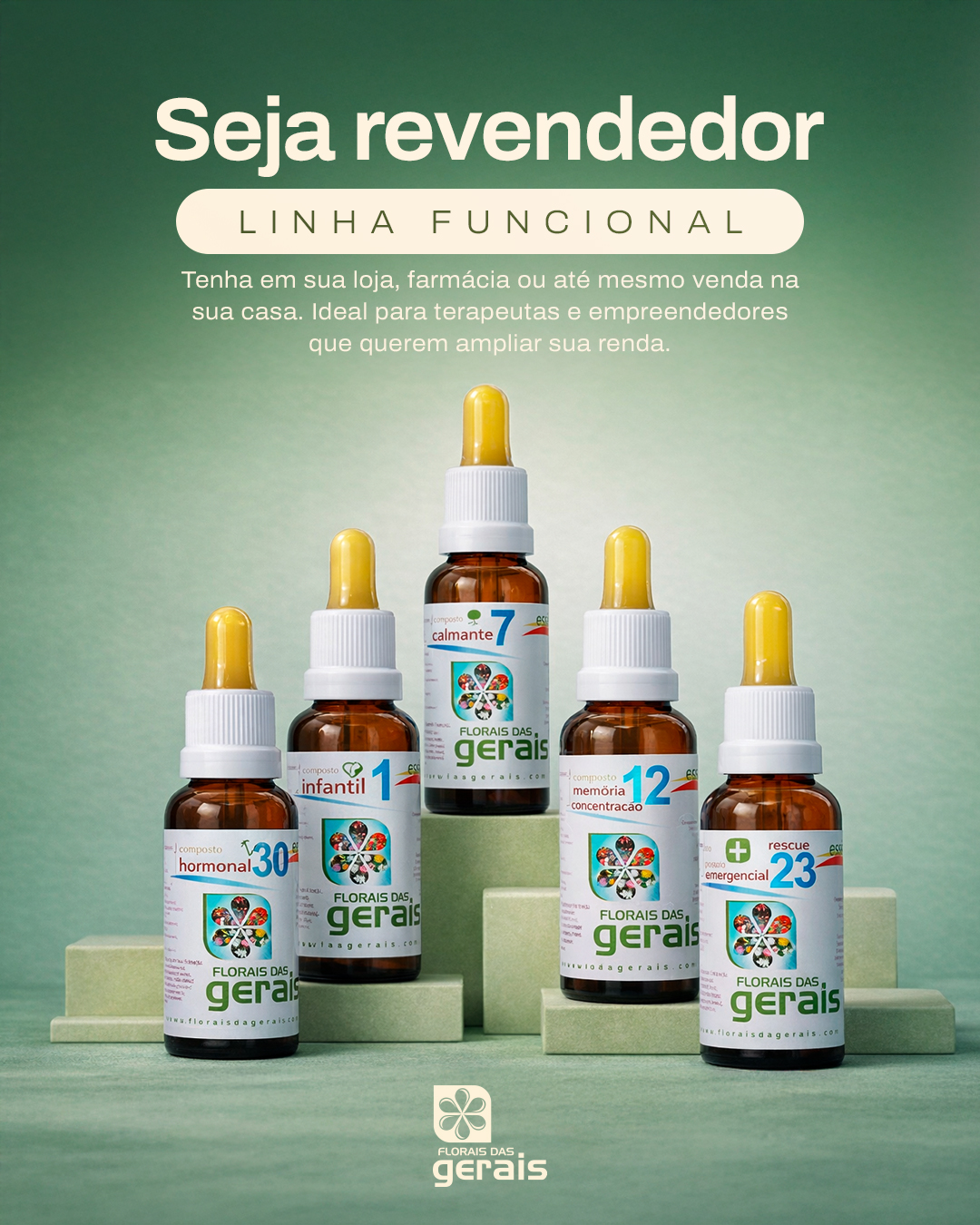 Florais das Gerais Facebook ad: Revenda produtos naturais e essências florais