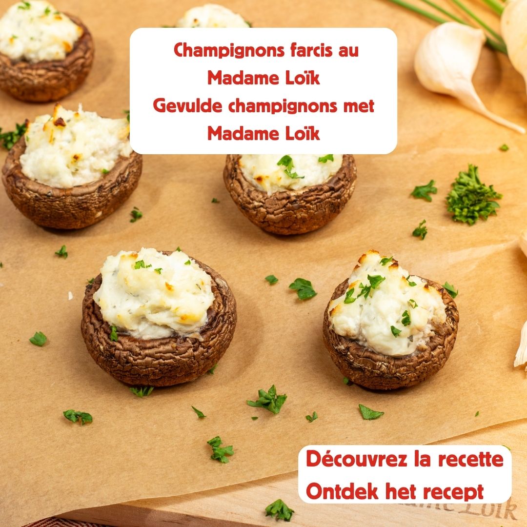 Paysan Breton Belgium Facebook ad: De délicieux champignons farcis, prêts en un rien…
