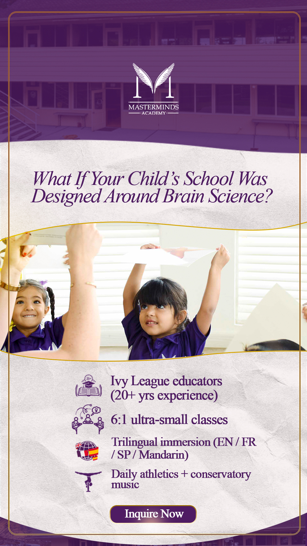 Masterminds Academy Facebook ad from Jun 6, 2026