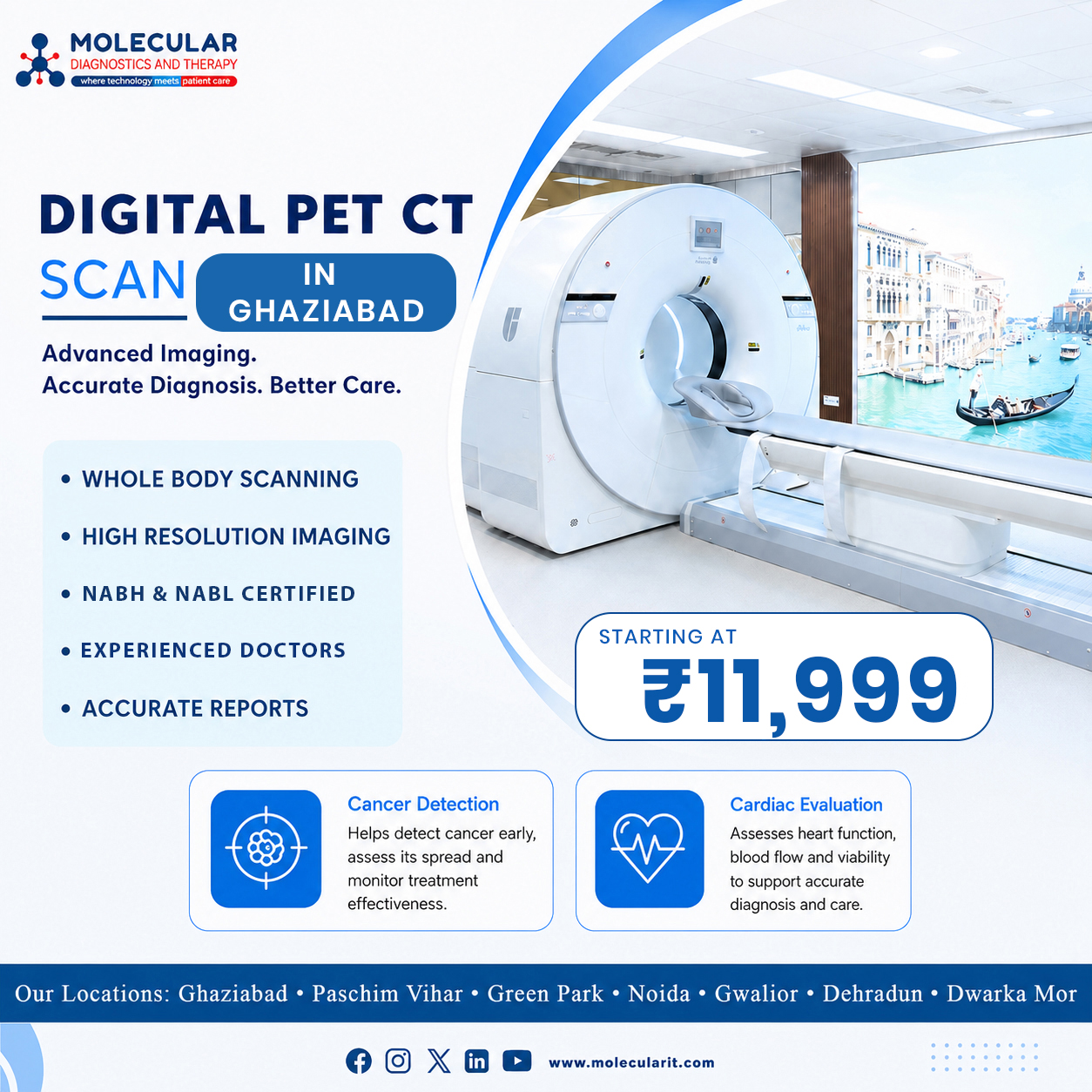 Molecular Diagnostics And Therapy Facebook ad: PET CT Scan in Ghaziabad Start At 11,999/-
