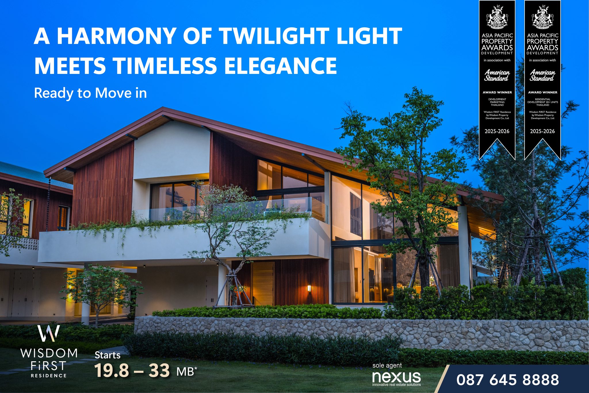 Wisdom FiRST Residence Facebook ad: WISDOM FiRST Residence, In the gentle twilight, your…