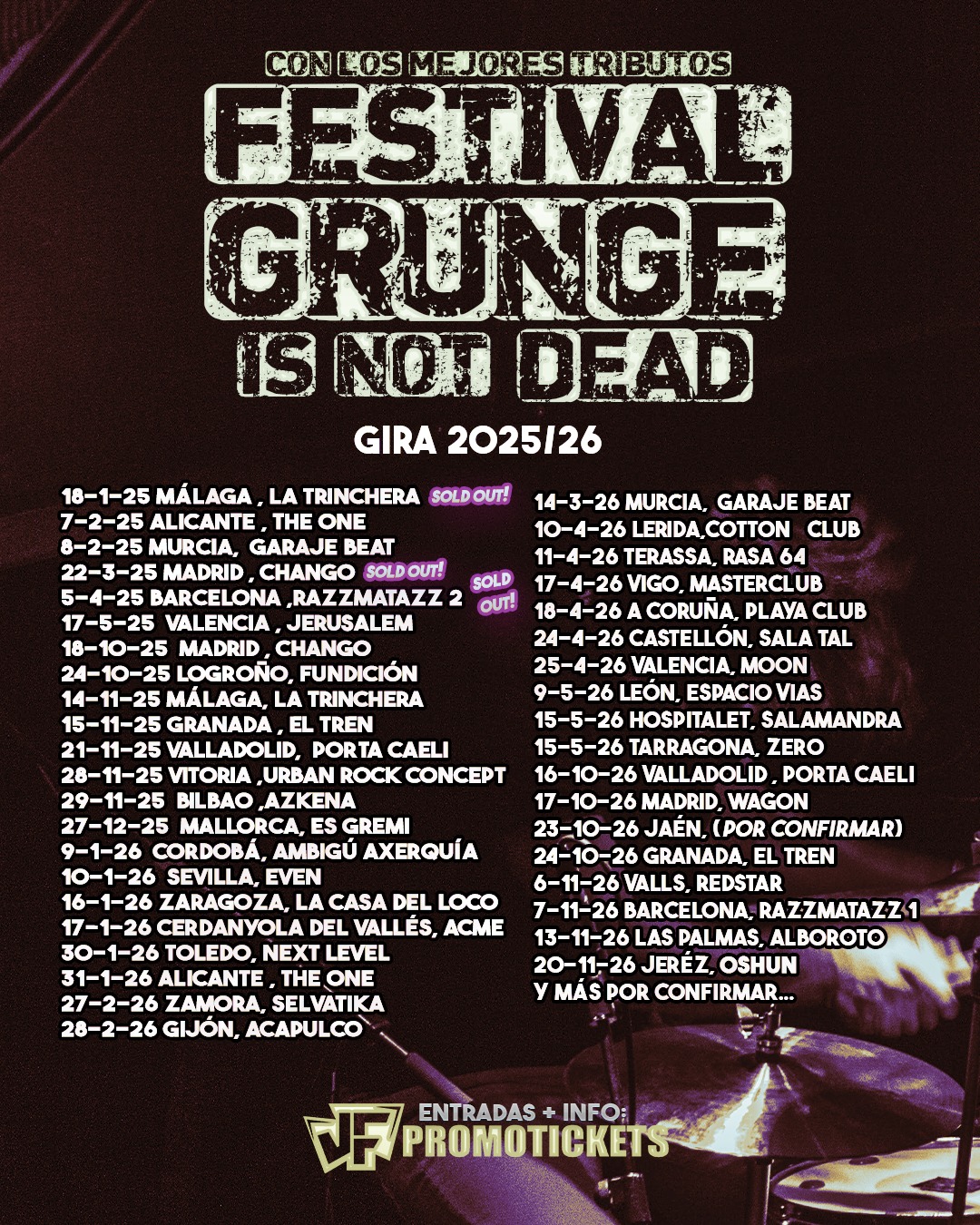 JF PROMOTICKETS Facebook ad: GIRA FESTIVAL GRUNGE IS NOT DEAD XXL