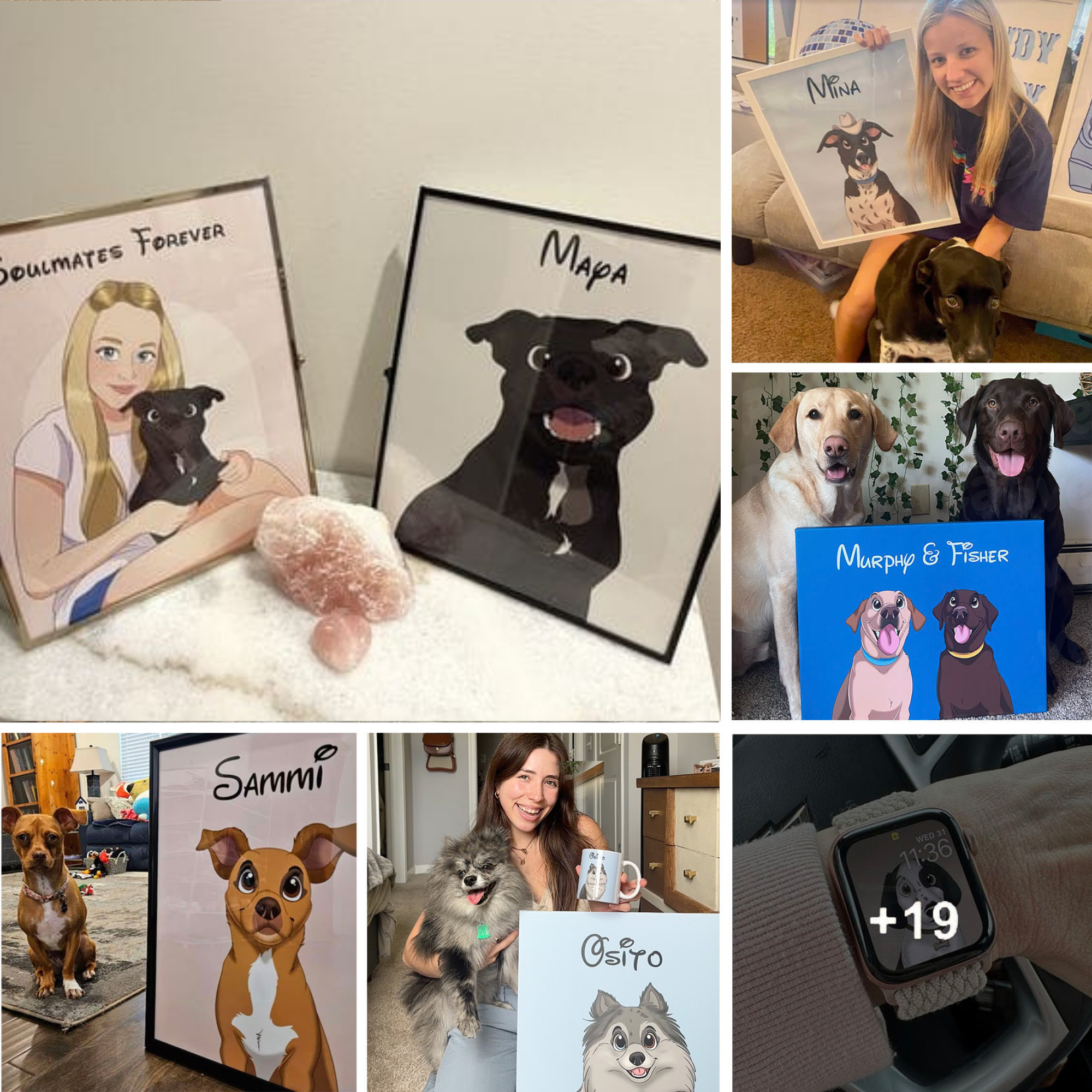 The Custom Portrait Shop Facebook ad: USE CODE PAWTRAIT20