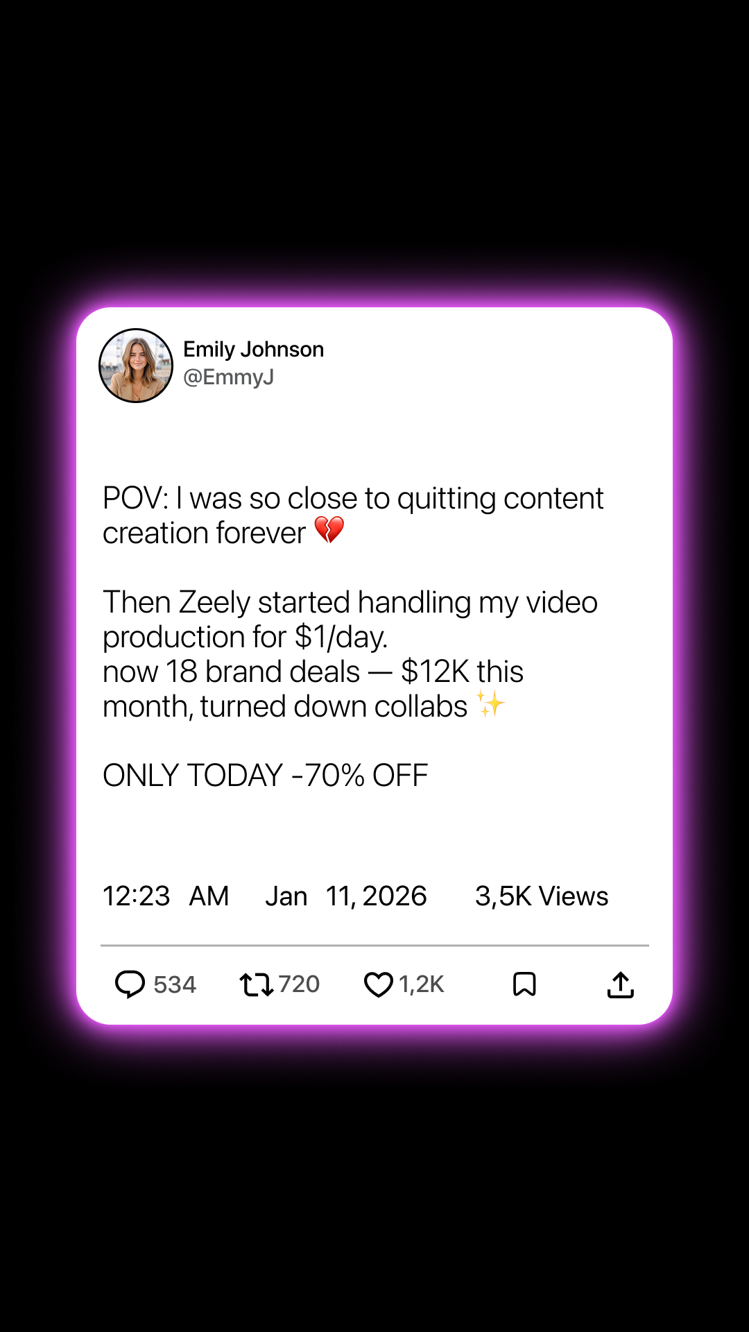 Zeely Facebook ad