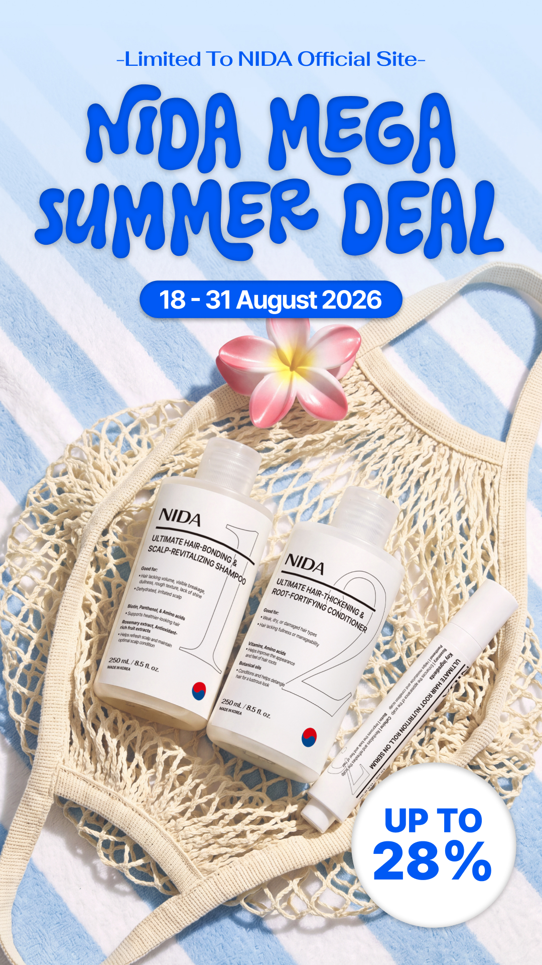nida.co.official Facebook ad: Korean Hair Trio For Only $42