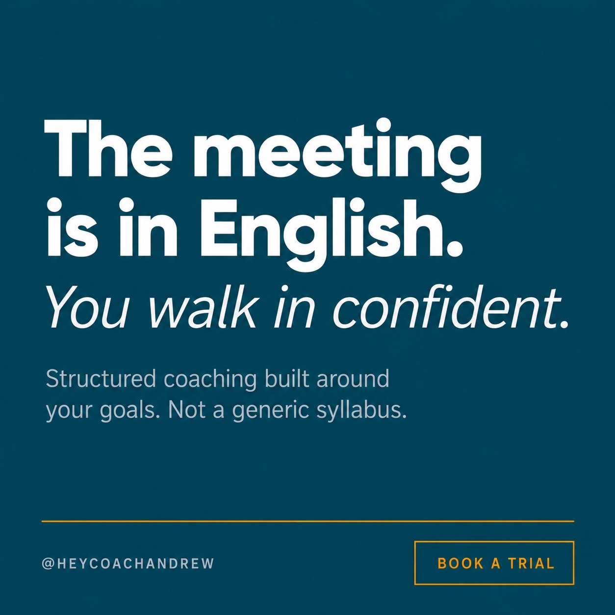 heycoachandrew Facebook ad: Most professionals I work with aren't struggling because…