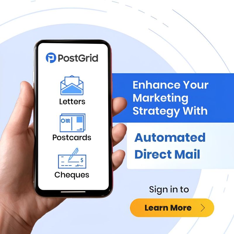 PostGrid Facebook ad: Automate Direct Mail with PostGrid