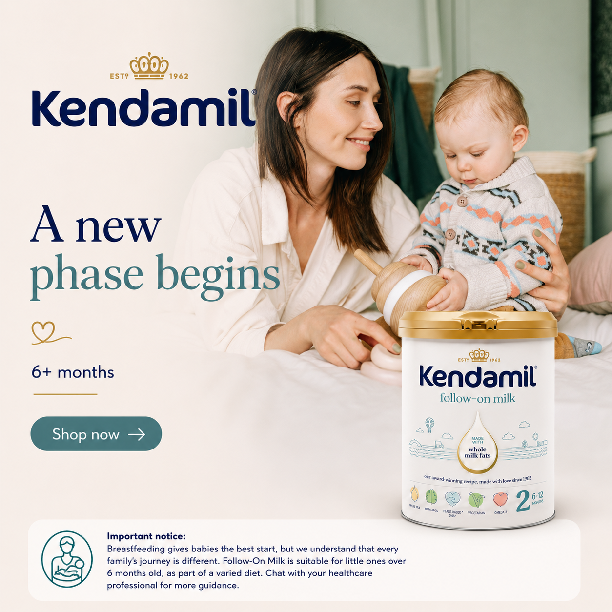 Kendamil Qatar Facebook ad: Pure Love, Pure Milk
