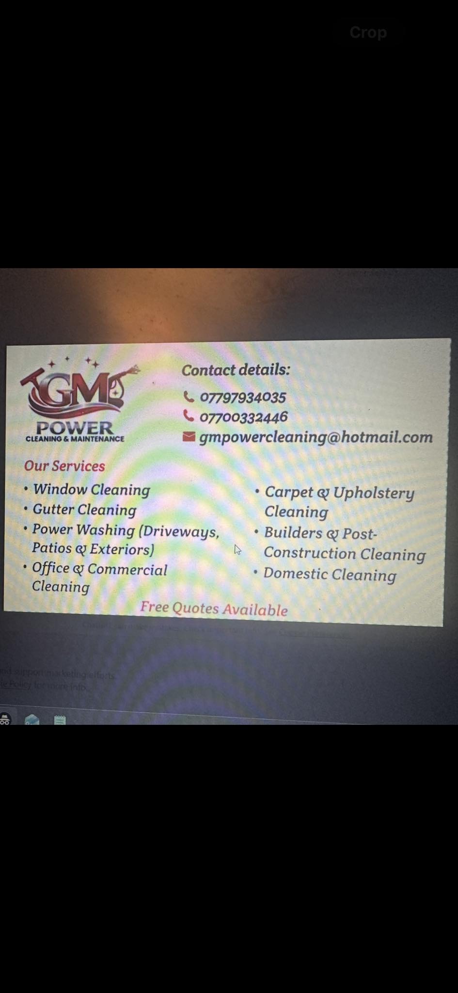 GM Power Cleaning & Maintenance Facebook ad: With over 10 years' combined experience, we provide…
