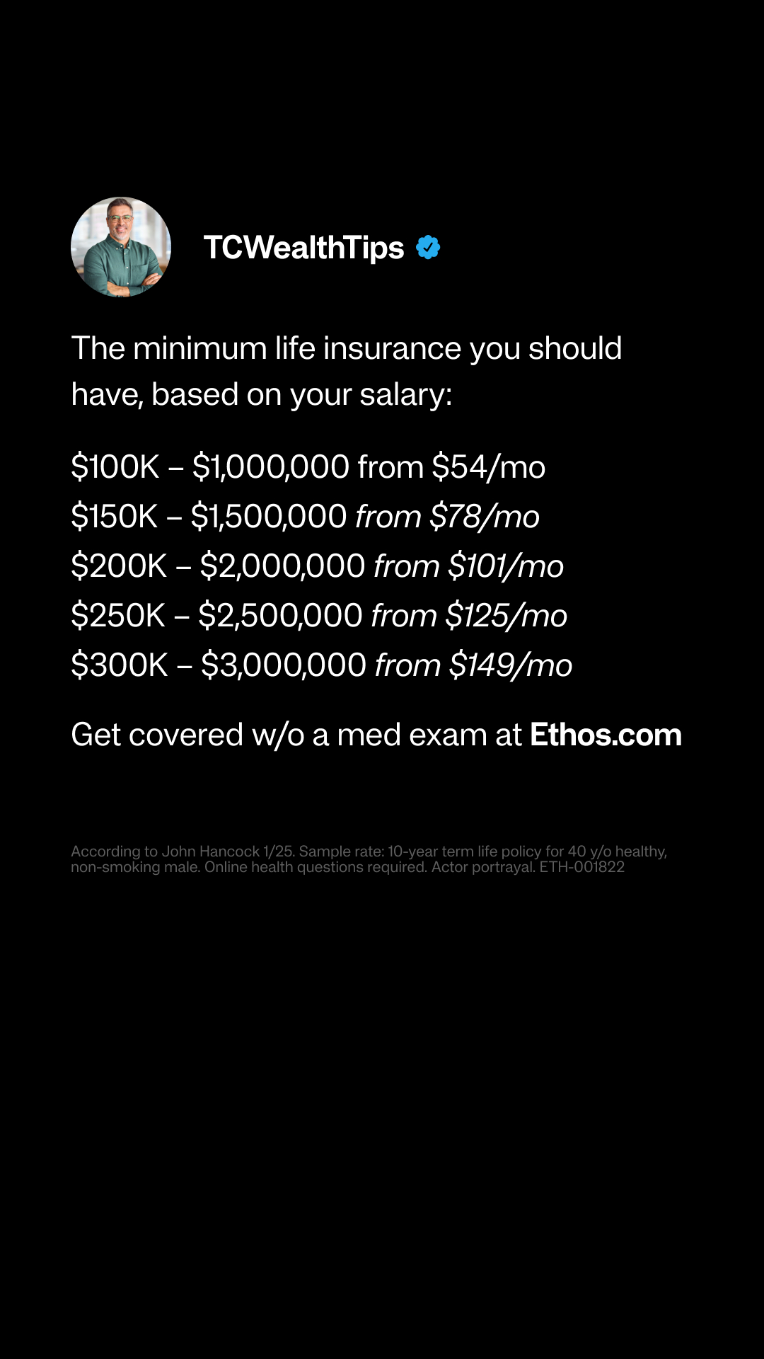 Ethos Facebook ad