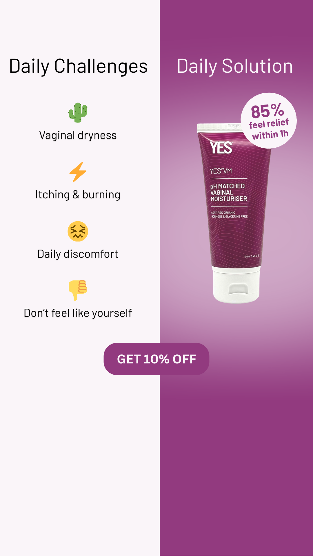 YES - The Organic Intimacy Company Facebook ad