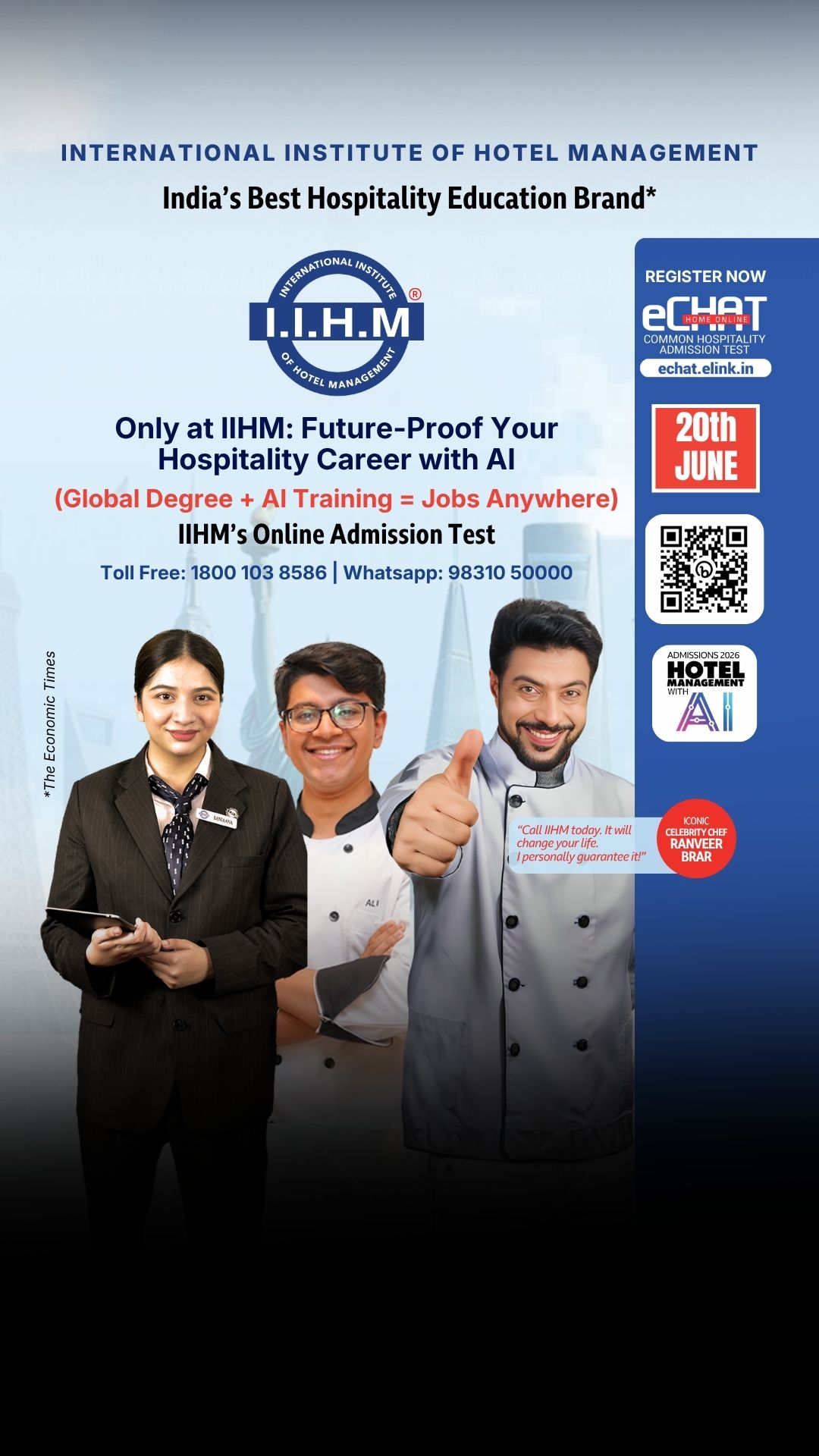 IIHM, International Institute of Hotel Management Facebook ad from Jun 12, 2026