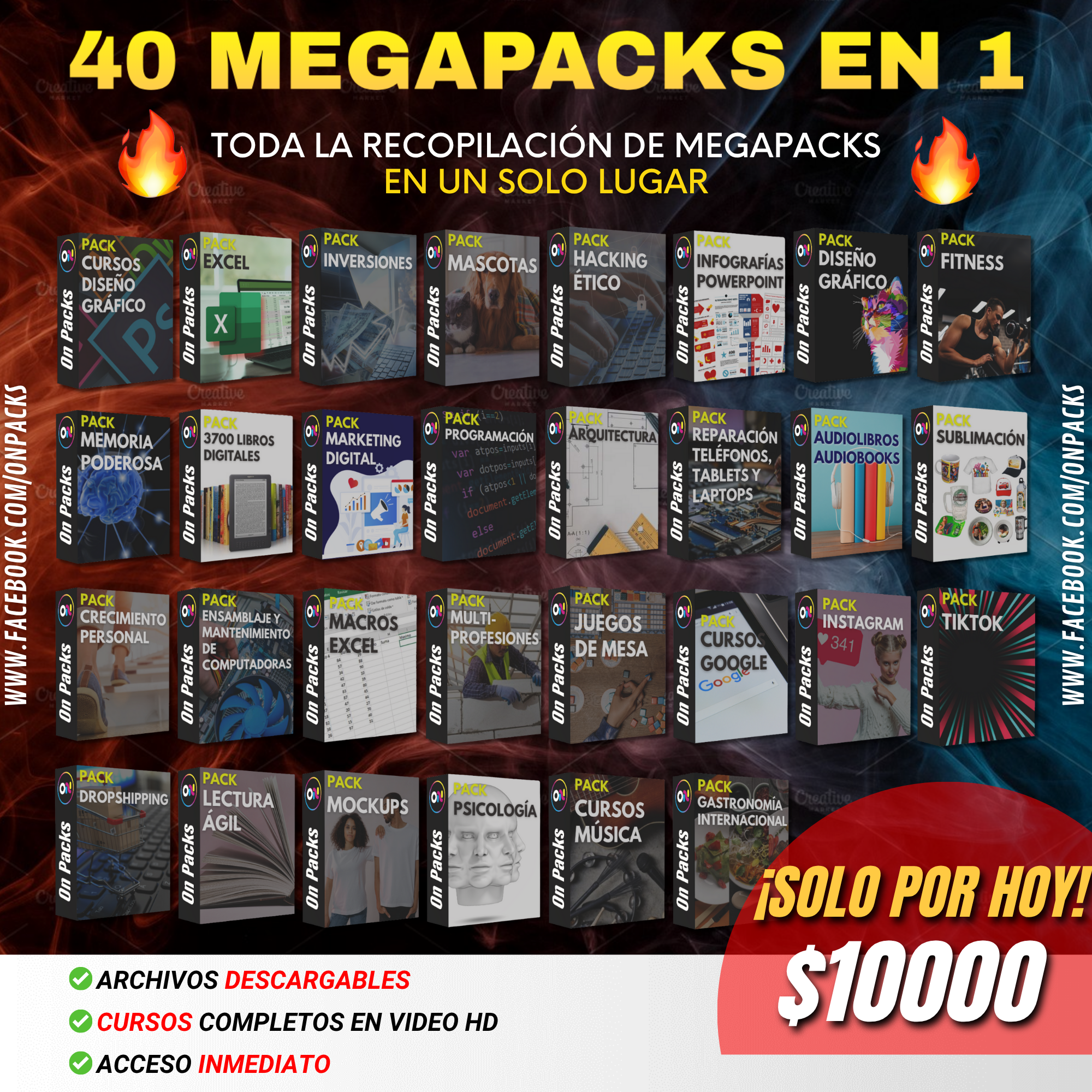 On Packs Facebook ad: ¡SOLO POR HOY!