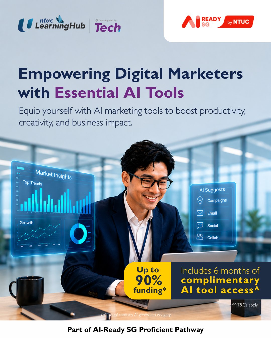 NTUC LearningHub Facebook ad: Future-Proof Your Marketing Career with AI
