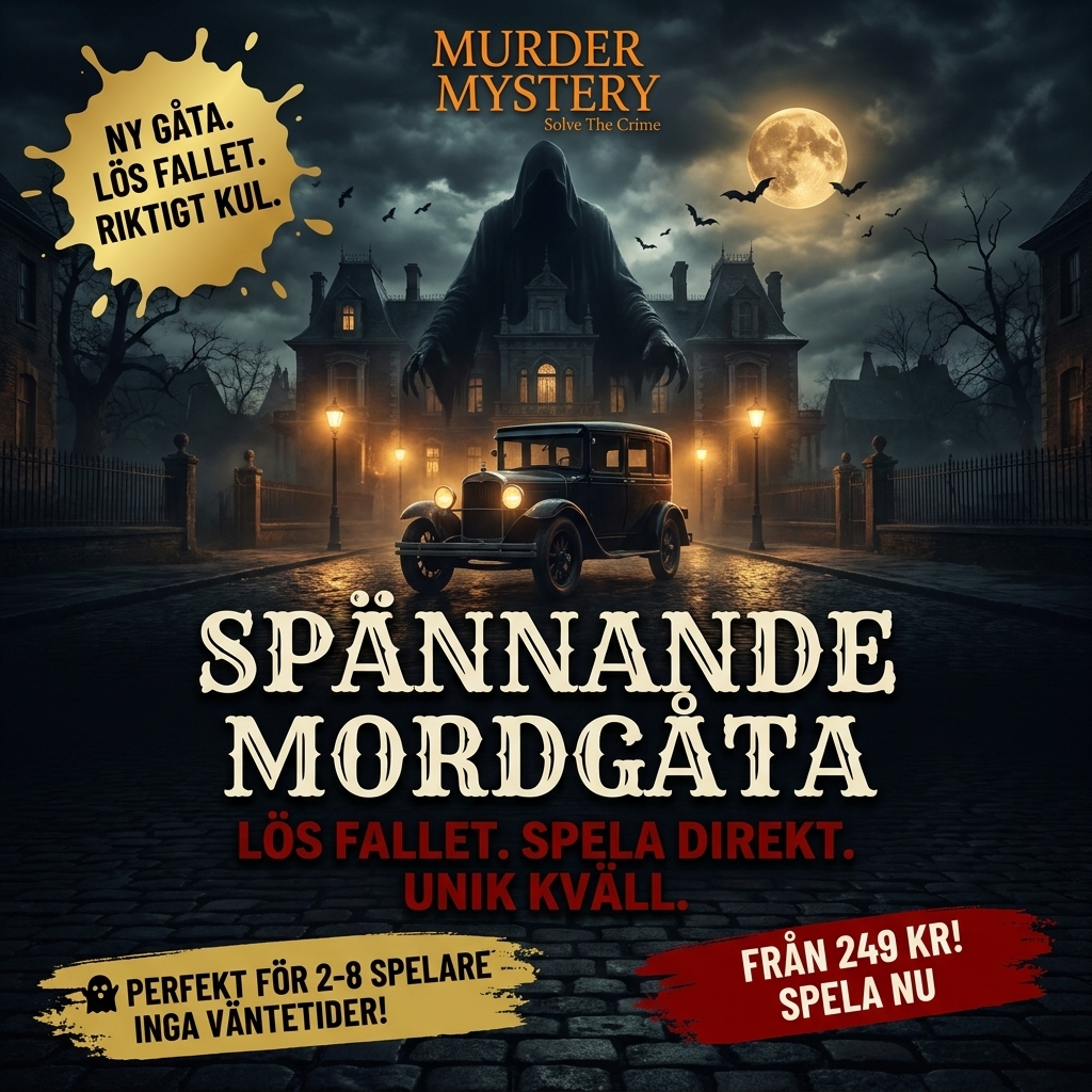 Murder Mystery Facebook ad: Lös en spännande mordgåta ikväll!