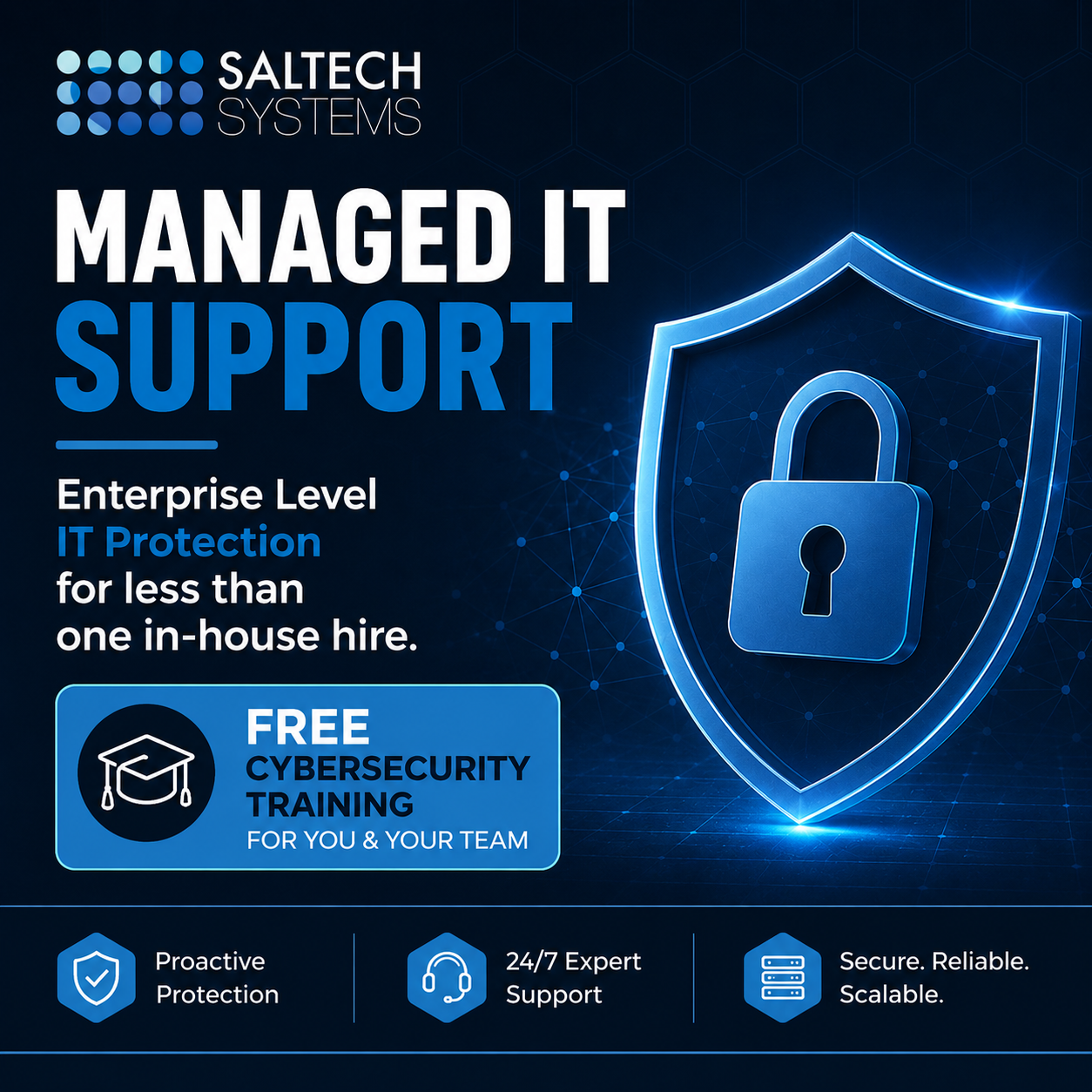 Saltech Systems Facebook ad: Free Cybersecurity Training
