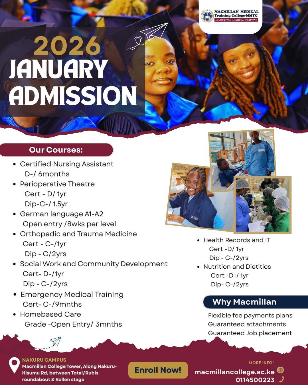 Macmillan Medical Training College- Mmtc Facebook ad
