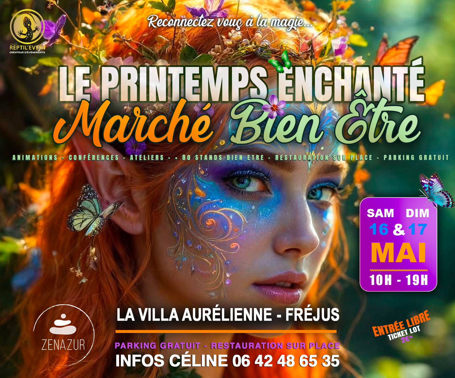 Reptil'event Facebook ad: MARCHÉ BIEN ÊTRE - VILLA AURÉLIENNE - FRÉJUS