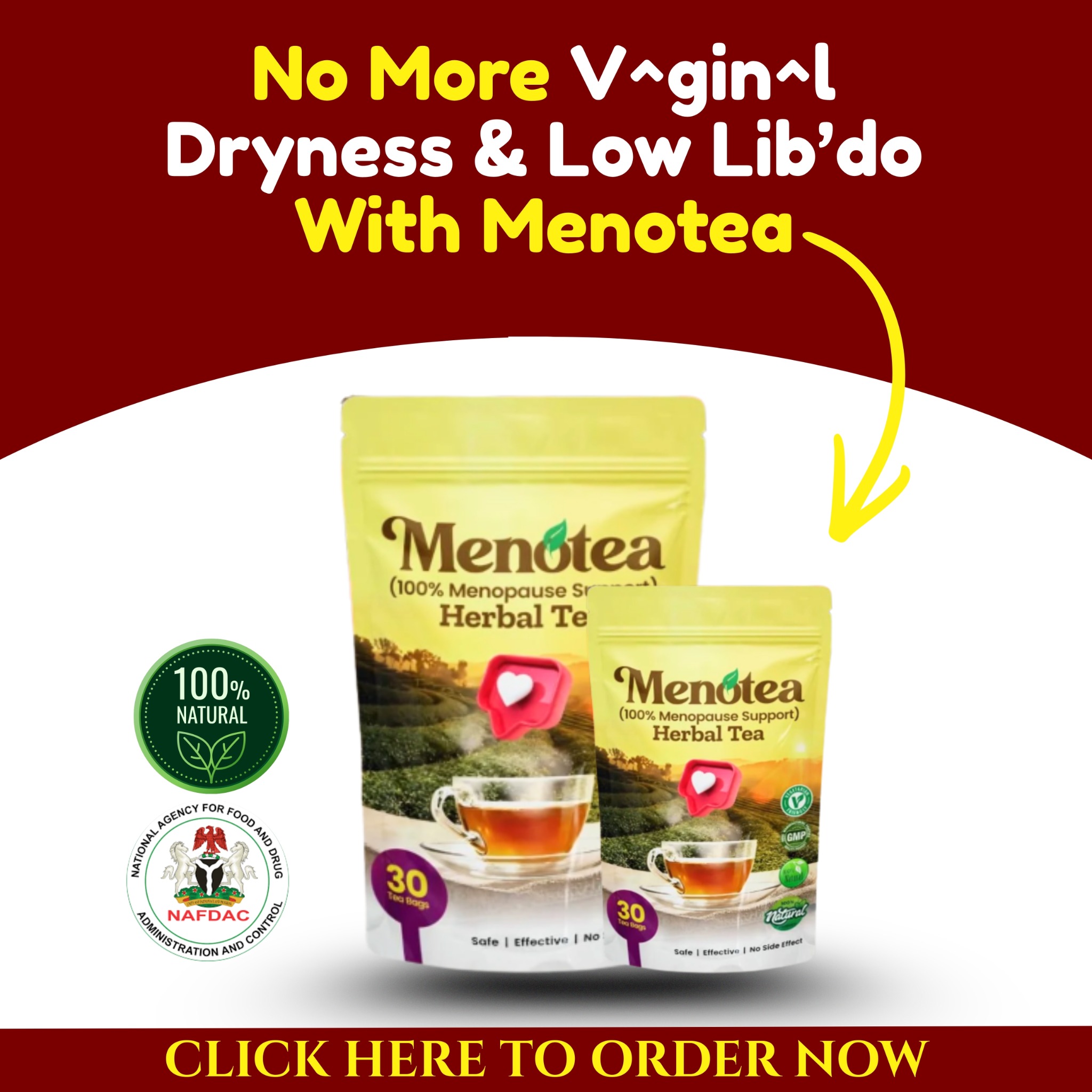Menotea Relief Facebook ad