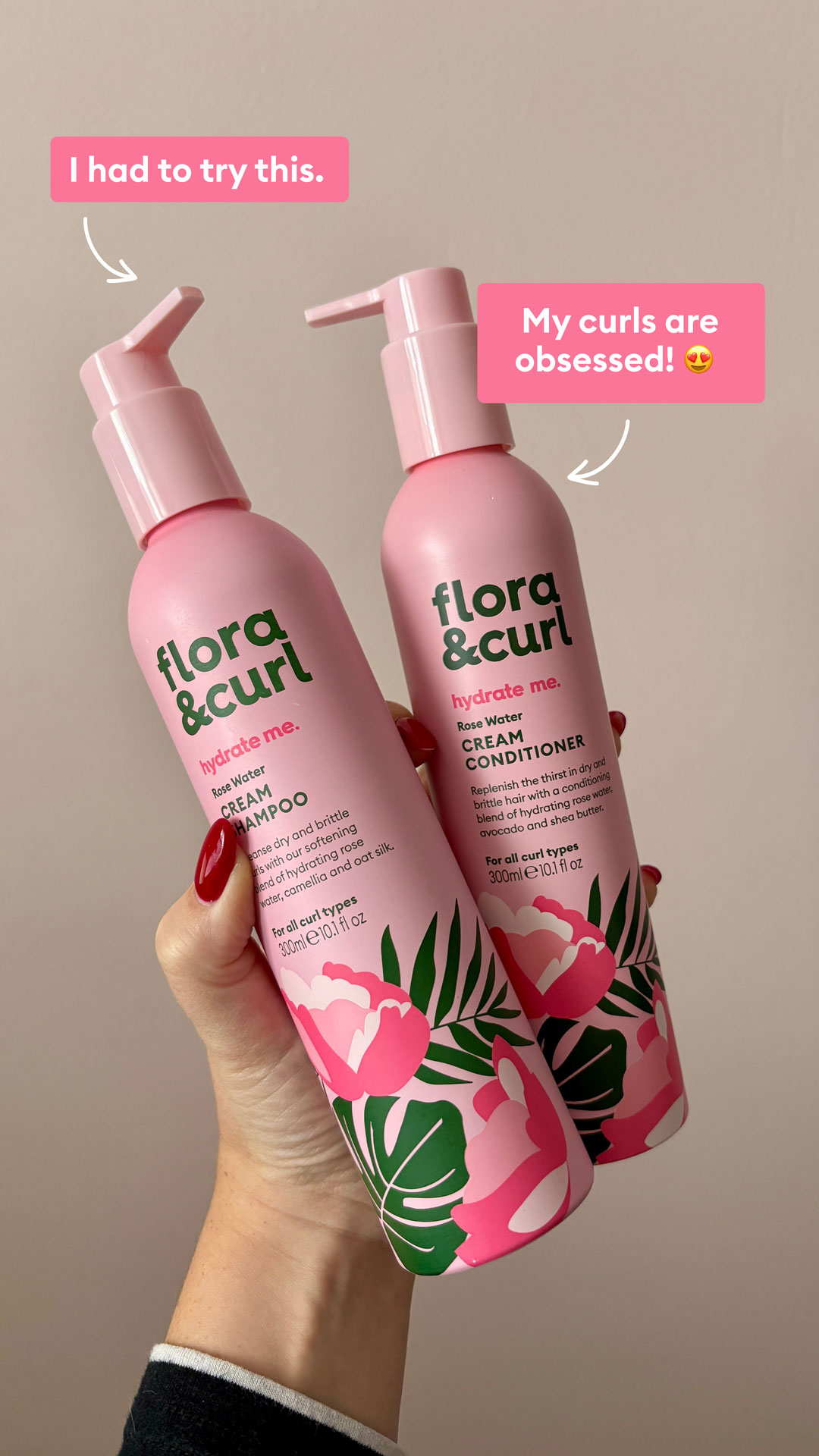 Flora & Curl Haircare Facebook ad