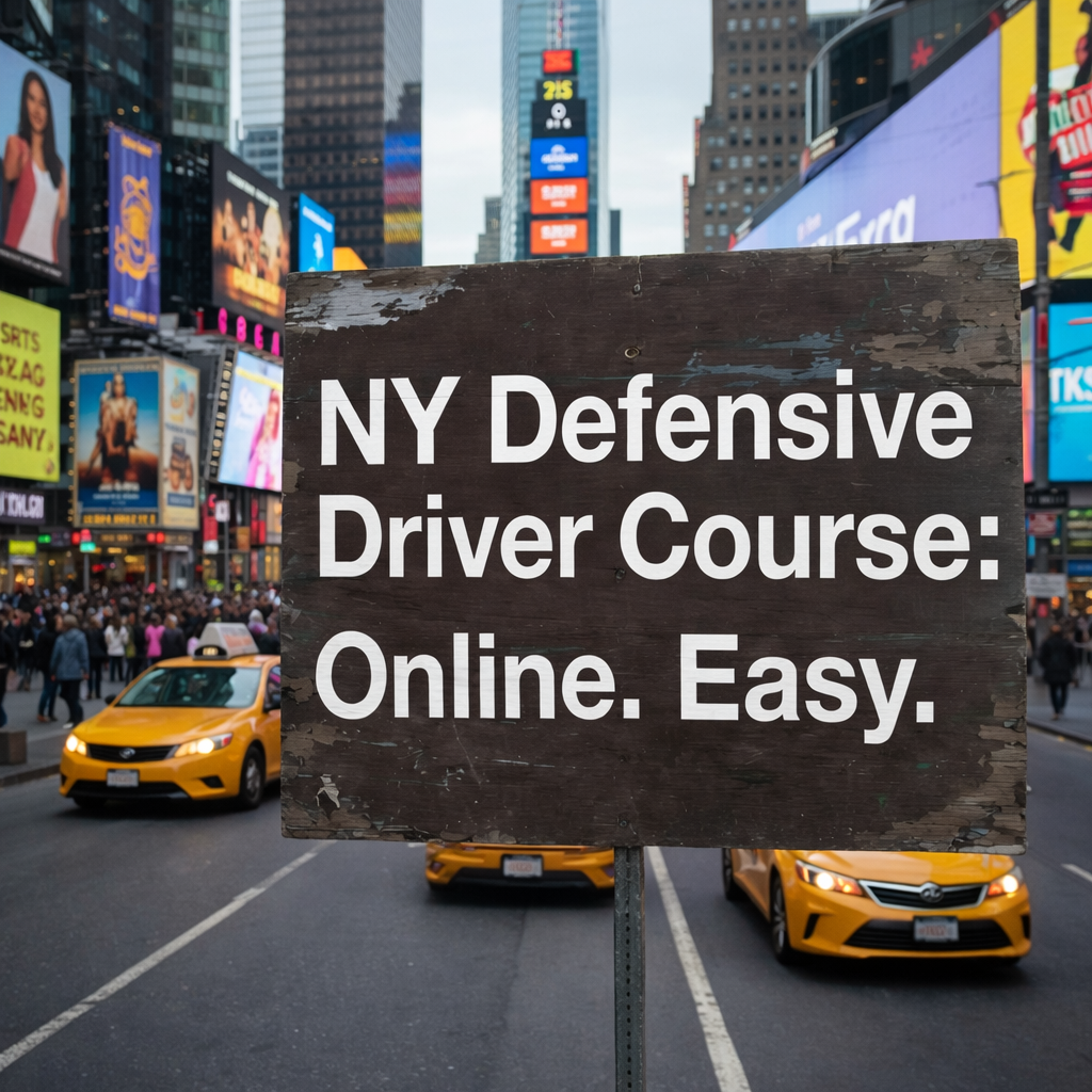 American Safety Institute Facebook ad: NY Defensive Driver Course: Online. Easy.