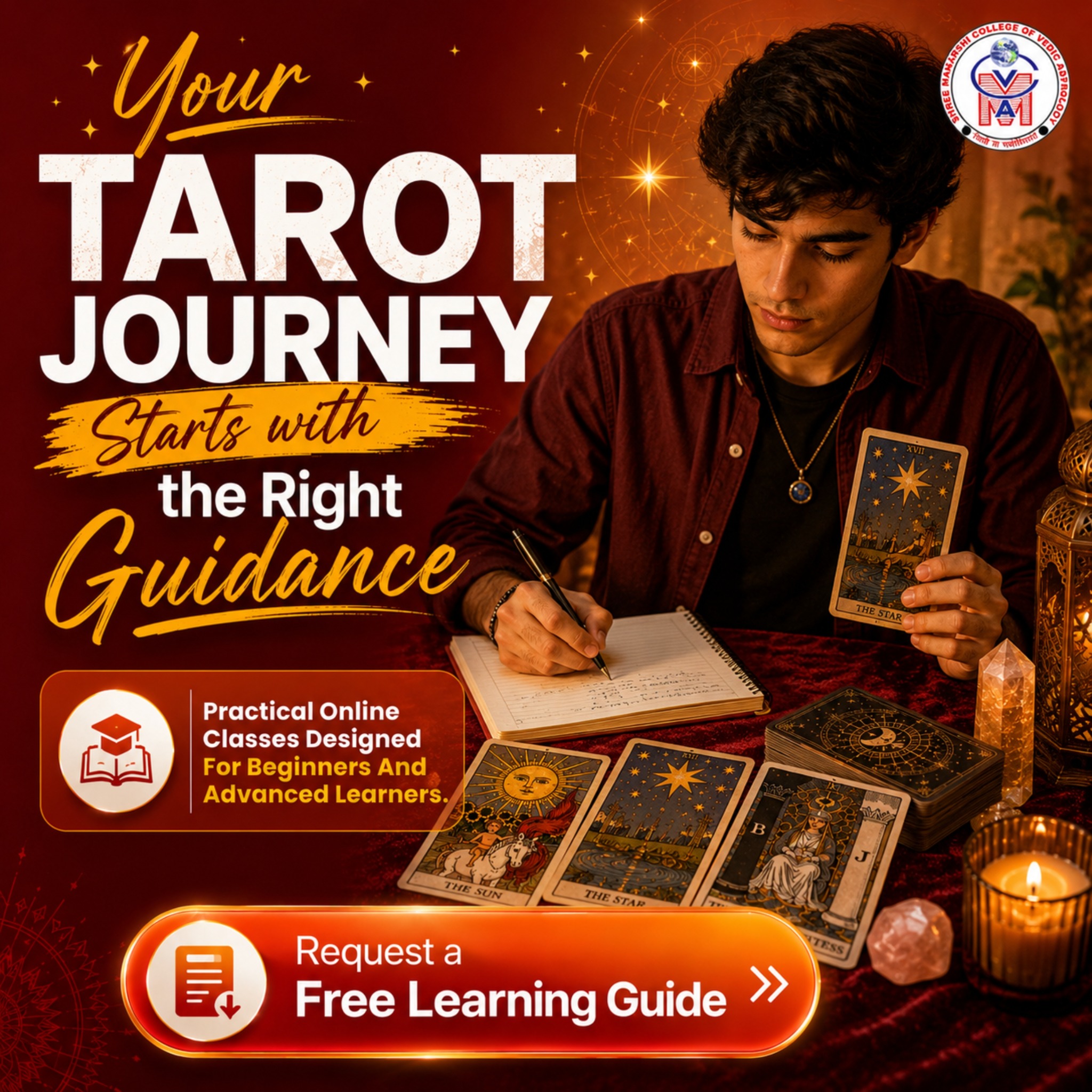 Shree Maharshi College Of Vedic Astrology Facebook ad: Ph.D. in Tarot Reading