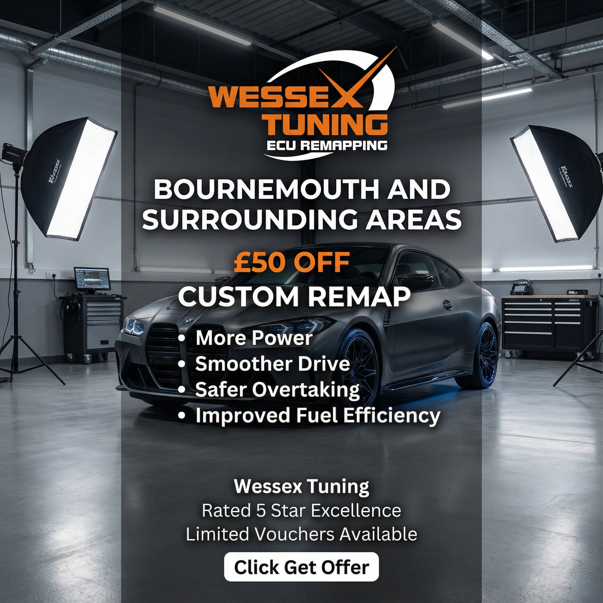 Wessex Tuning Facebook ad: Bournemouth - Save Fuel and Increase Power - £50 Off →
