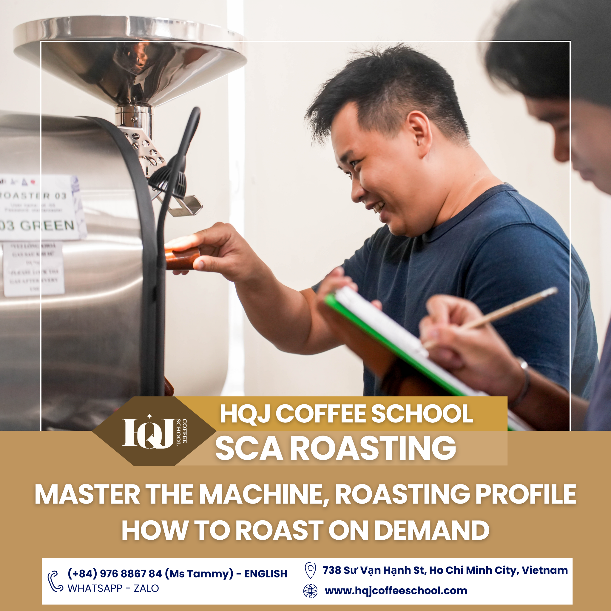 HQJ Coffee School Facebook ad: Enhance Your Skills & Knowledge with Professional Coffee…