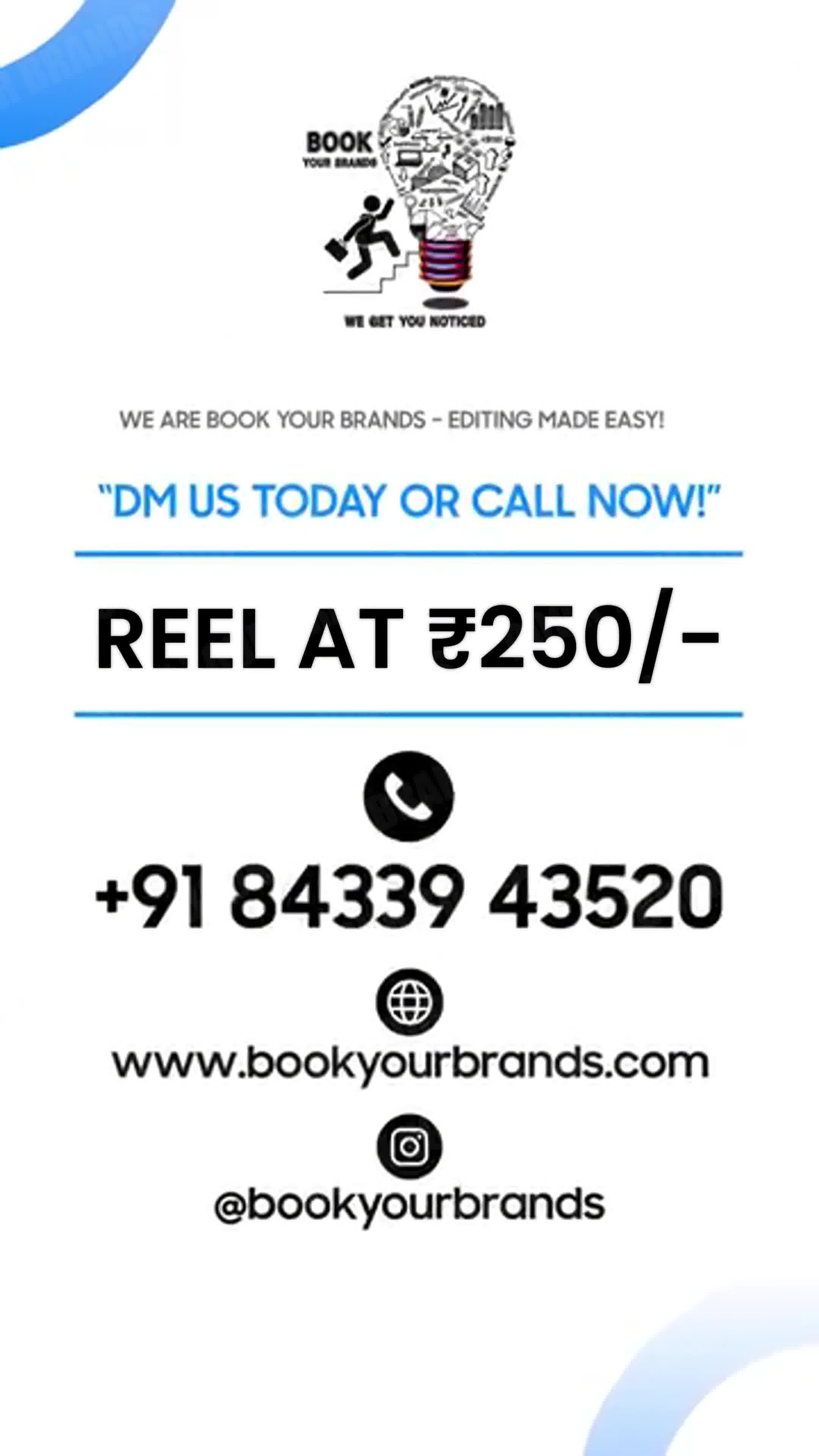 Book Your Brands Facebook ad: Professional Video Editing from ₹250
