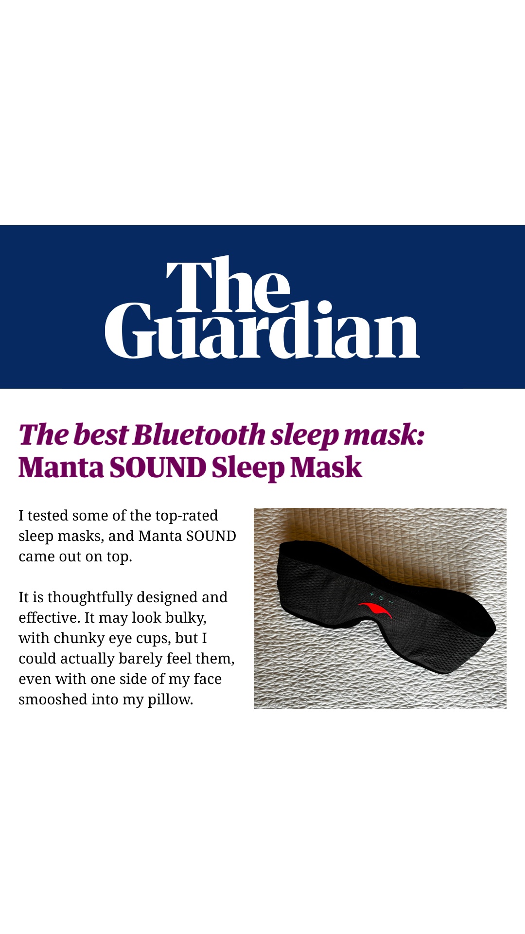 Manta Sleep Facebook ad