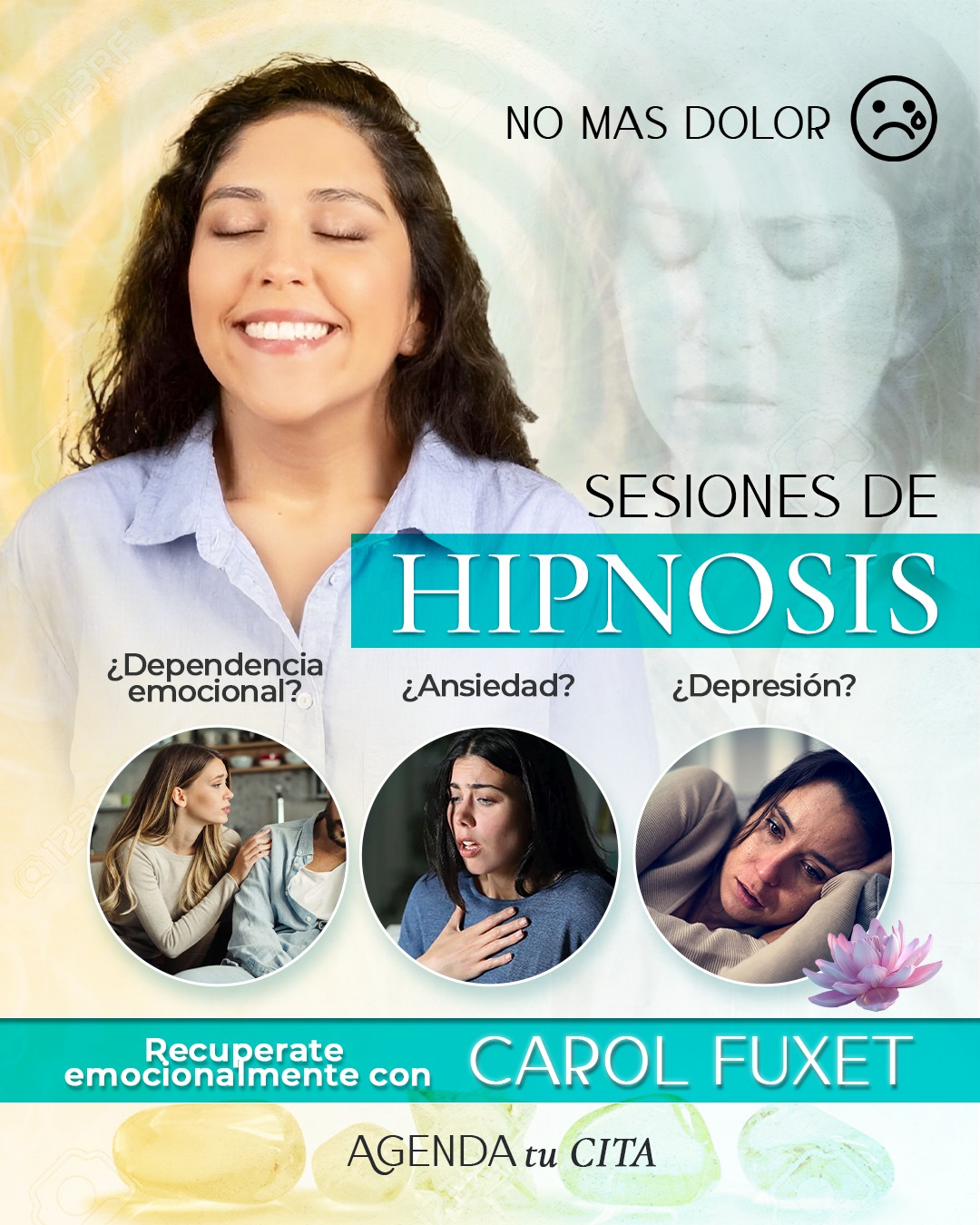 Terapia Holística Facebook ad: Sesiones de Hipnosis.