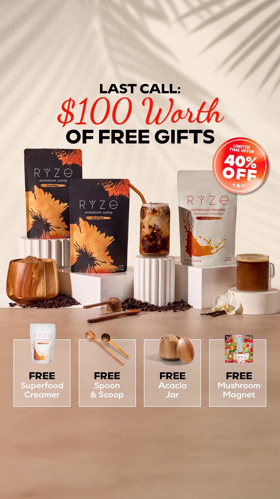 RYZE Superfoods Facebook ad