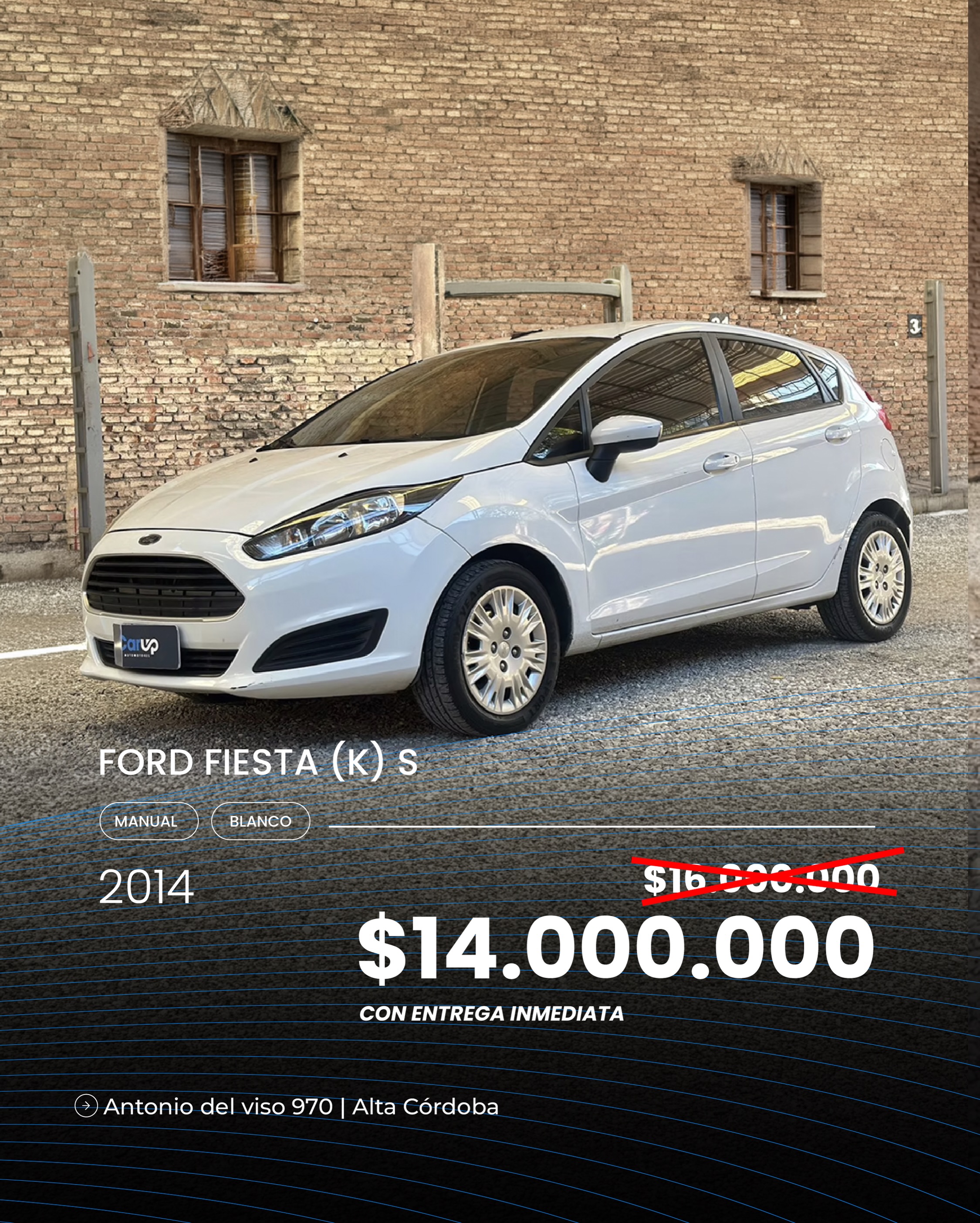 Car up Facebook ad: Comprar un auto debería darte emoción, no estrés.