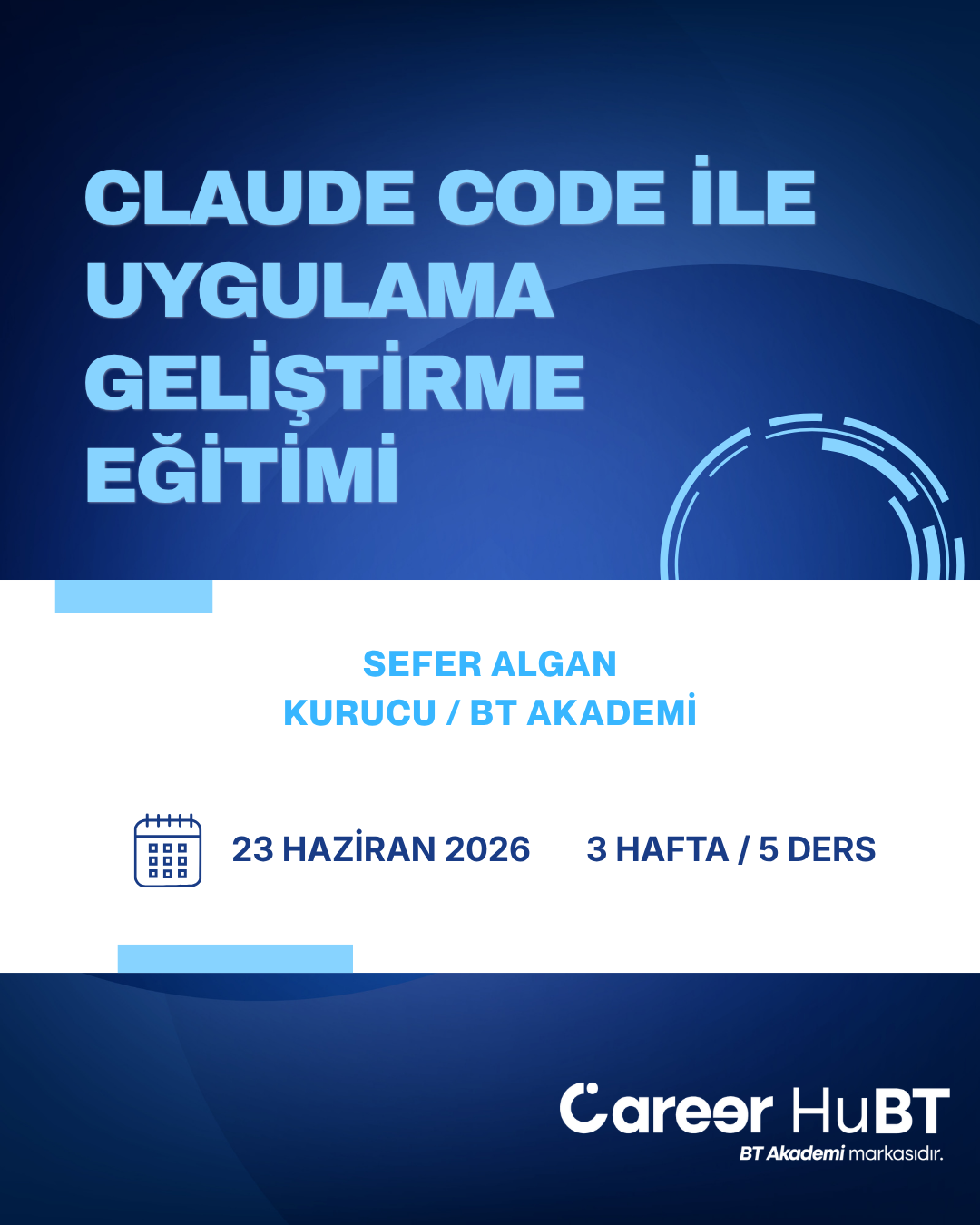 Career Hubt Facebook ad: Claude Code ile Uygulama Geliştirme Eğitimi