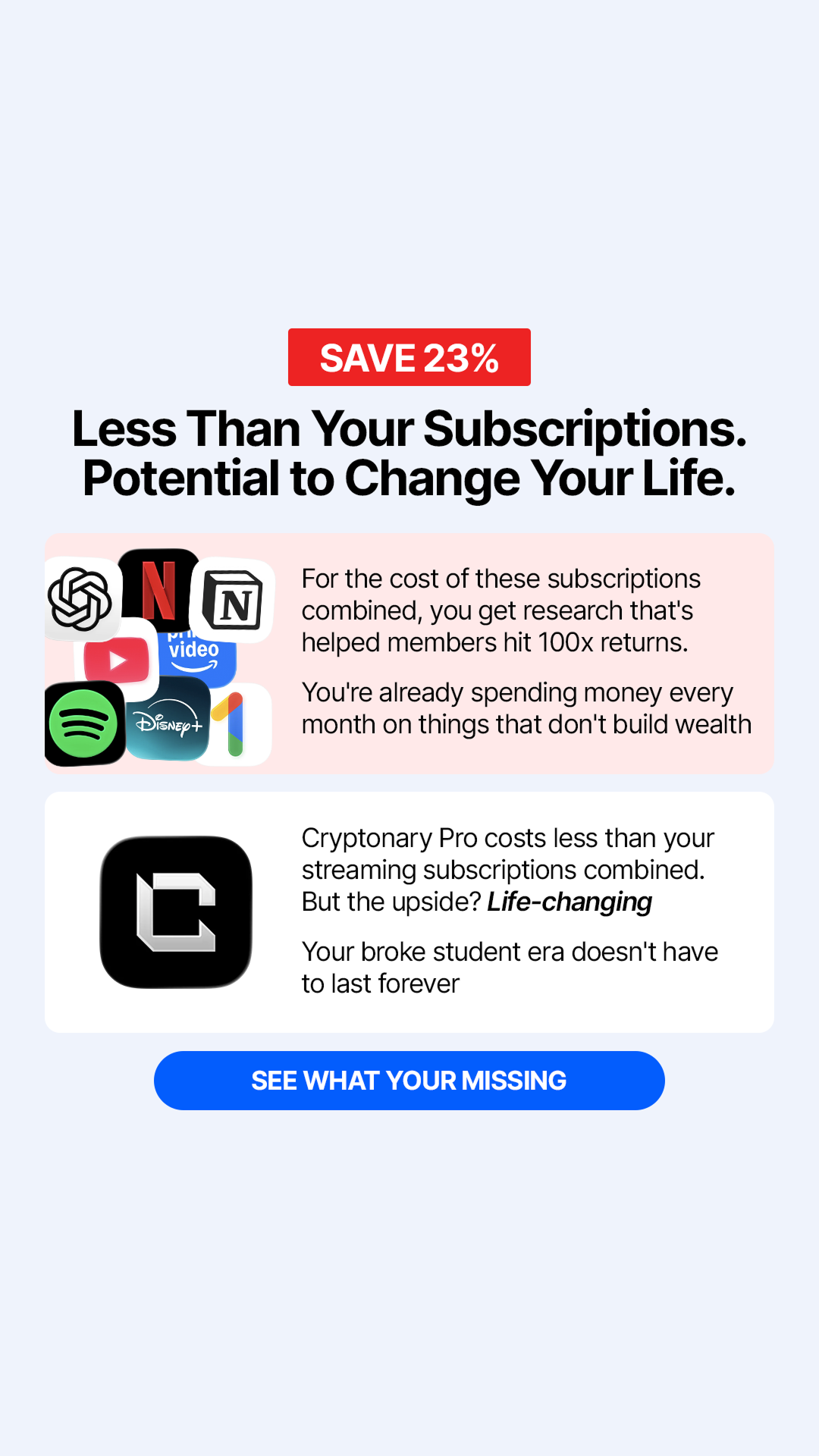 Cryptonary Facebook ad